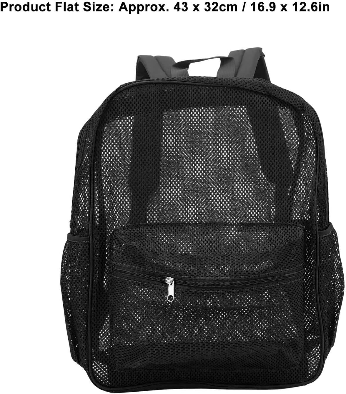Mesh Backpack, Heavy Duty Large Capacity Mesh School Bag, Washable See through Backpack for Swimming Beach Sports - Gray image number 5