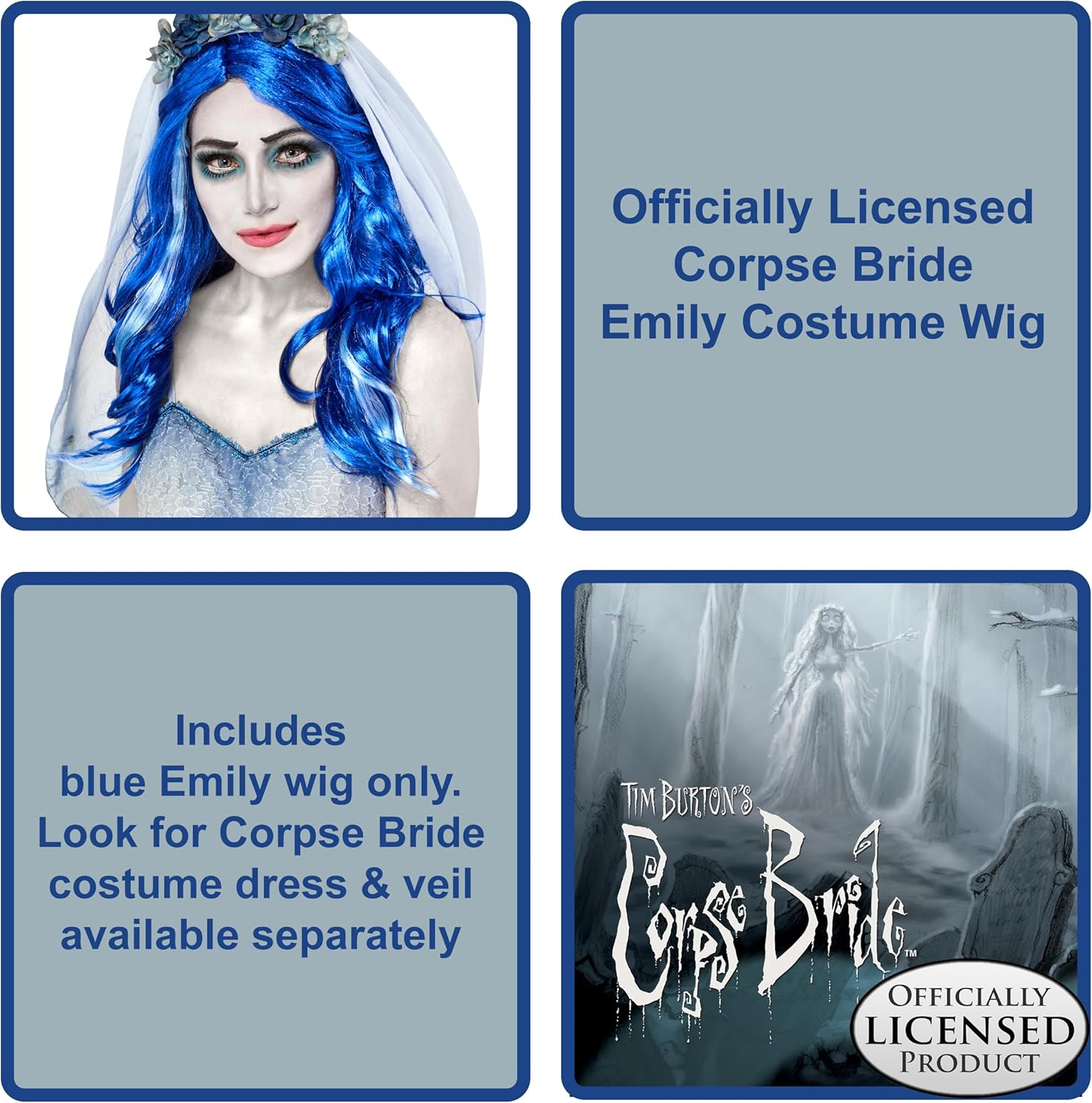 Emily Wig for Adults - Tim Burton'S Corpse Bride image number 1