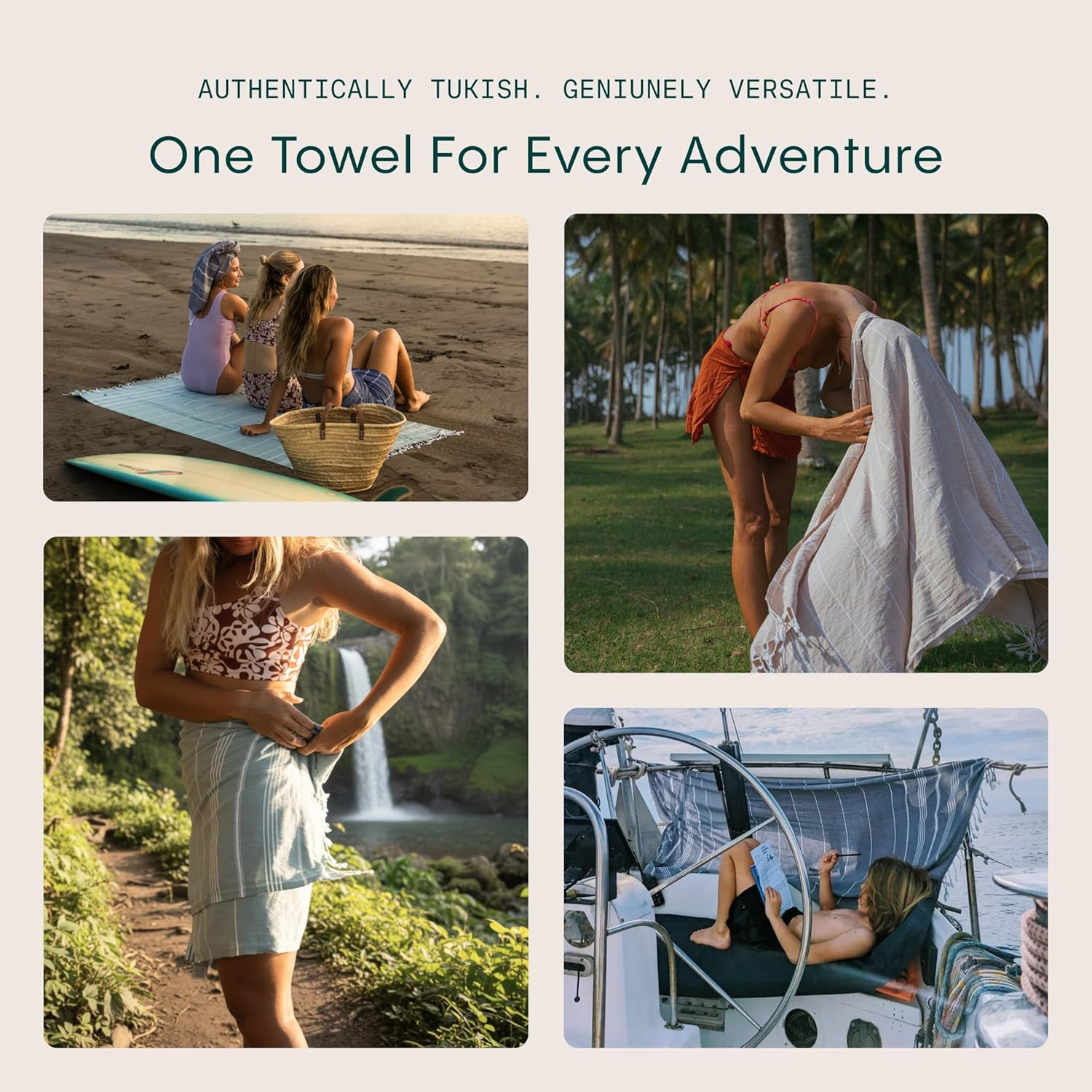 WETCAT Turkish Beach Towel Oversized 38X71 100% Cotton Sand Free Beach Towel Quick Dry Extra Large Turkish Towel Light Travel Towel for Adults Beach Gifts Beach Accessories - Dark Blue