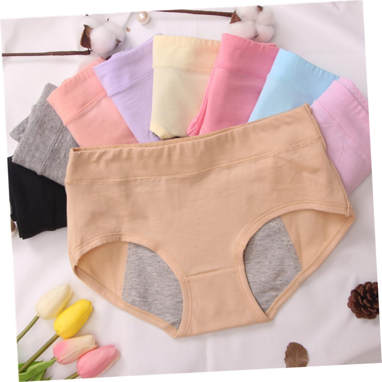 Leak Menstrual Underwear for Women Cotton Seamless Period Briefs Comfortable Middle Waist Design Pink for Menstrual Cycle and Light Incontinence image number 6