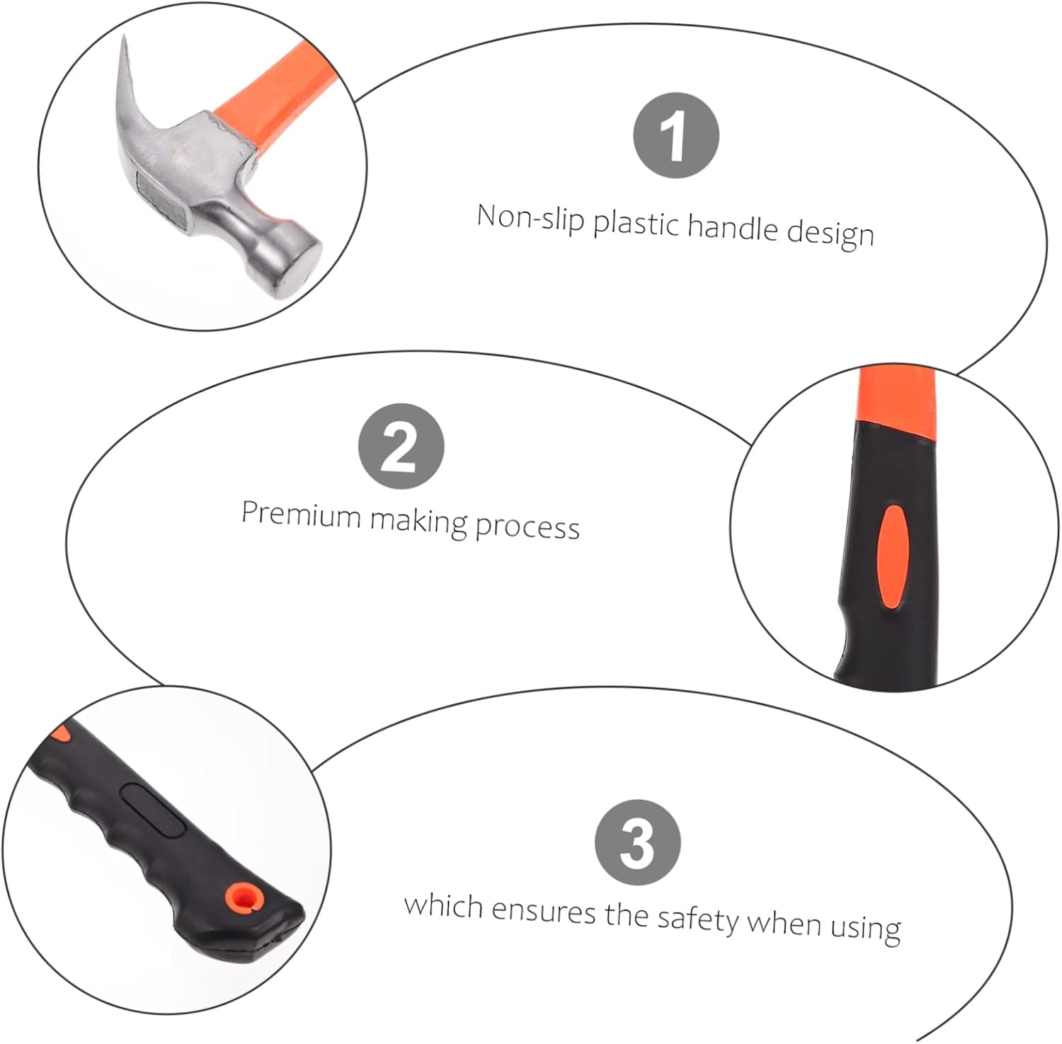 WOONEKY 0.25Kg Mini Woodworking Hammer Non Handle Multi-Functional Nail Pulling Hammer image number 2