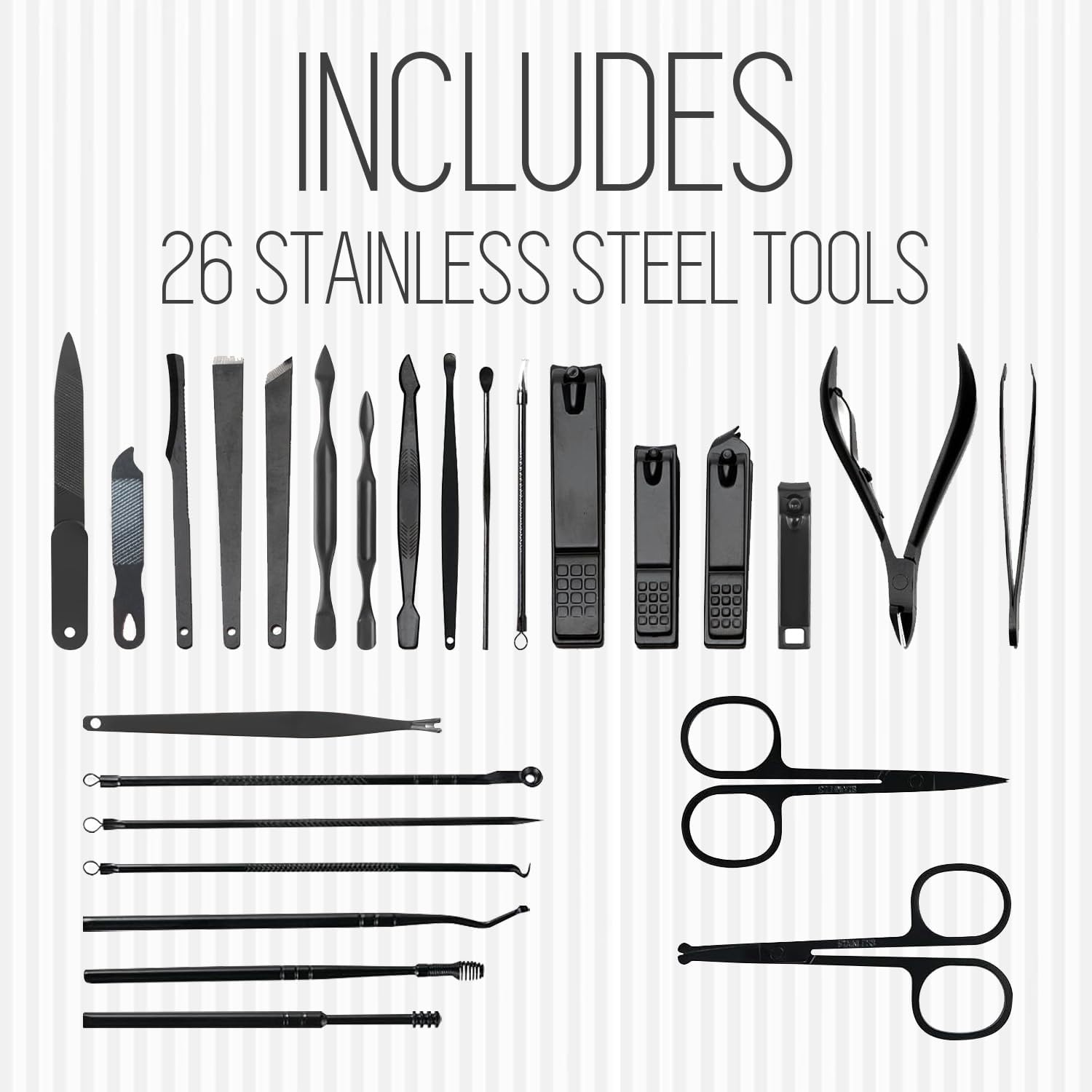 Manicure Set Professional Nail Clippers Pedicure Kit, 26Pcs Stainless Steel Nail Care Tools for Thick Nails, Portable Grooming Care Kits with Travel Leather Case for Home Workplace Travel Gift Giving Salon (Brown) image number 1