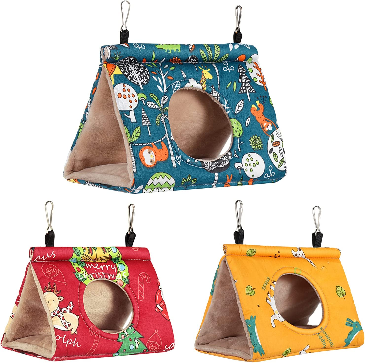 Qx-Pet Supplies Winter Warm Bird Nest House Hanging Hammock Velvet Shed Hut Cage Plush Fluffy Birds Hideaway Sleeping Bed Fuzzy for Parrot Parakeet Cockatiels Budgies Cockatoo Lovebird Finch Canary image number 3