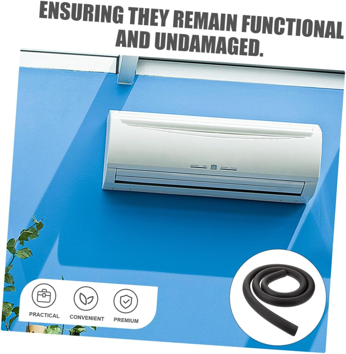 HOMSFOU Insulating Pipe Self-Adhesive Heat Preservation Tubing for Air Conditioning Pipes Extra-Thick Insulation Material Prevents Freezing Inner image number 3