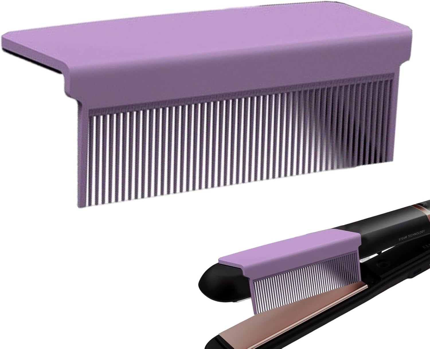 Vriusi Splint Hair Straightening Comb Tool, Comb Attachment for Flat Iron, Self-Adhesive Straightening Hair Styling Accessories, Professional Comb Attachment, Straight Hair Styling Tools