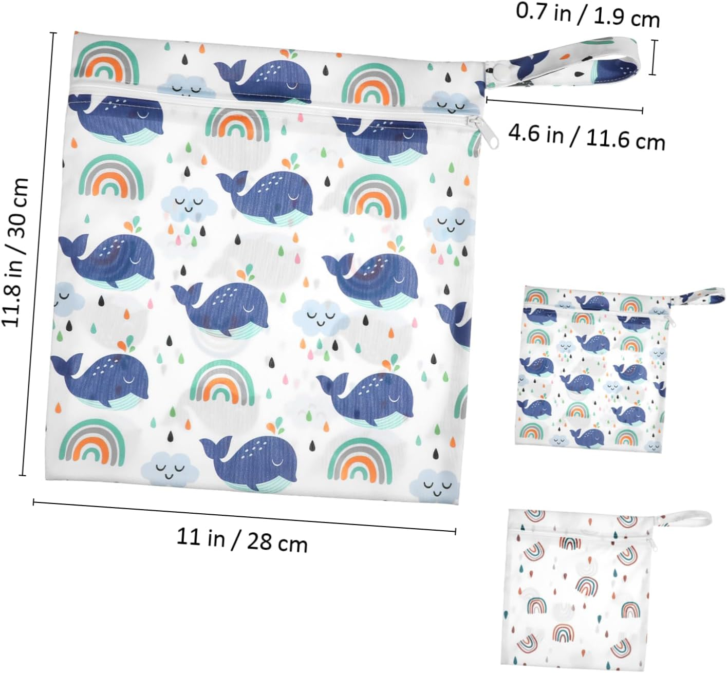 2Pcs Diapers Storage Bags Cartoon Designs Nappy Bag Organiser Pouches for Swimmers and Travelling image number 6