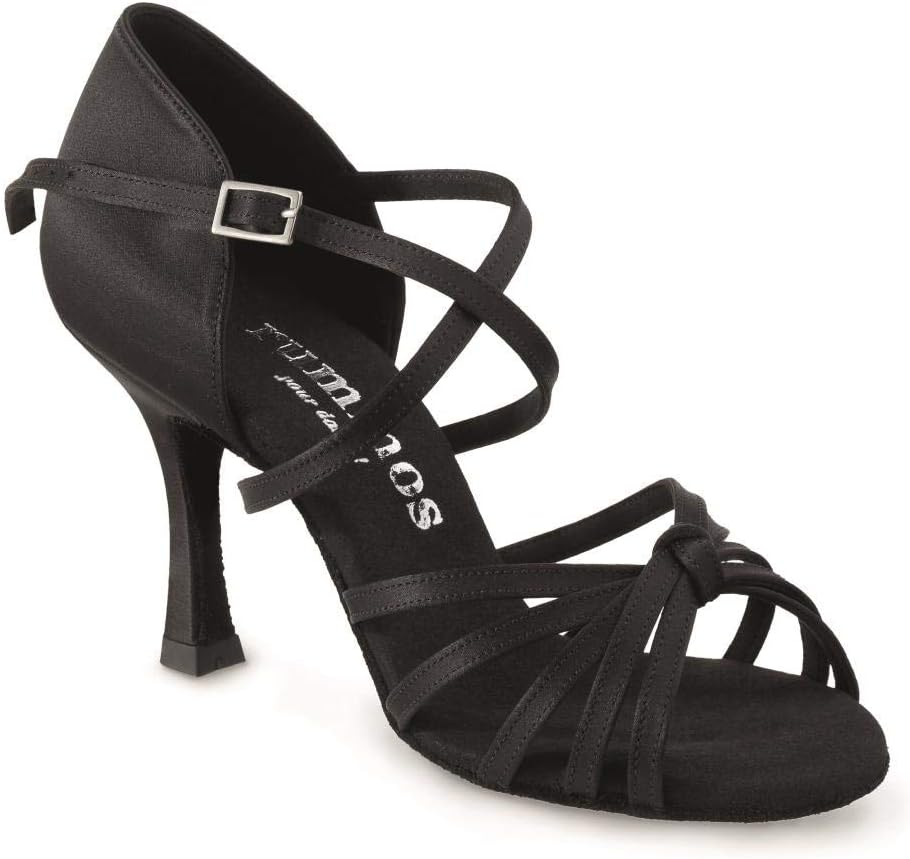 Rummos Women'S Dance Shoes R380 - Satin Black - Medium (Normal) - 7 Cm Flare Heel - Made in Portugal image number 2