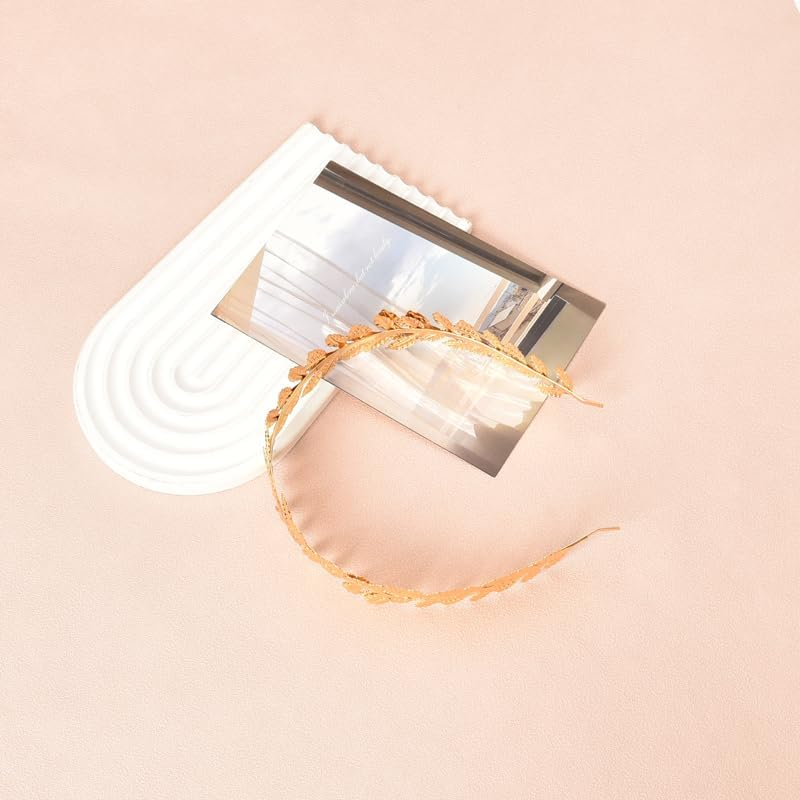 Bridal Headband Leaf Hairband for Women Girls Wedding Headpieces for Bride Bridesmaid Greek Goddess Headbands for Wedding Prom Tiaras for Teen Girls