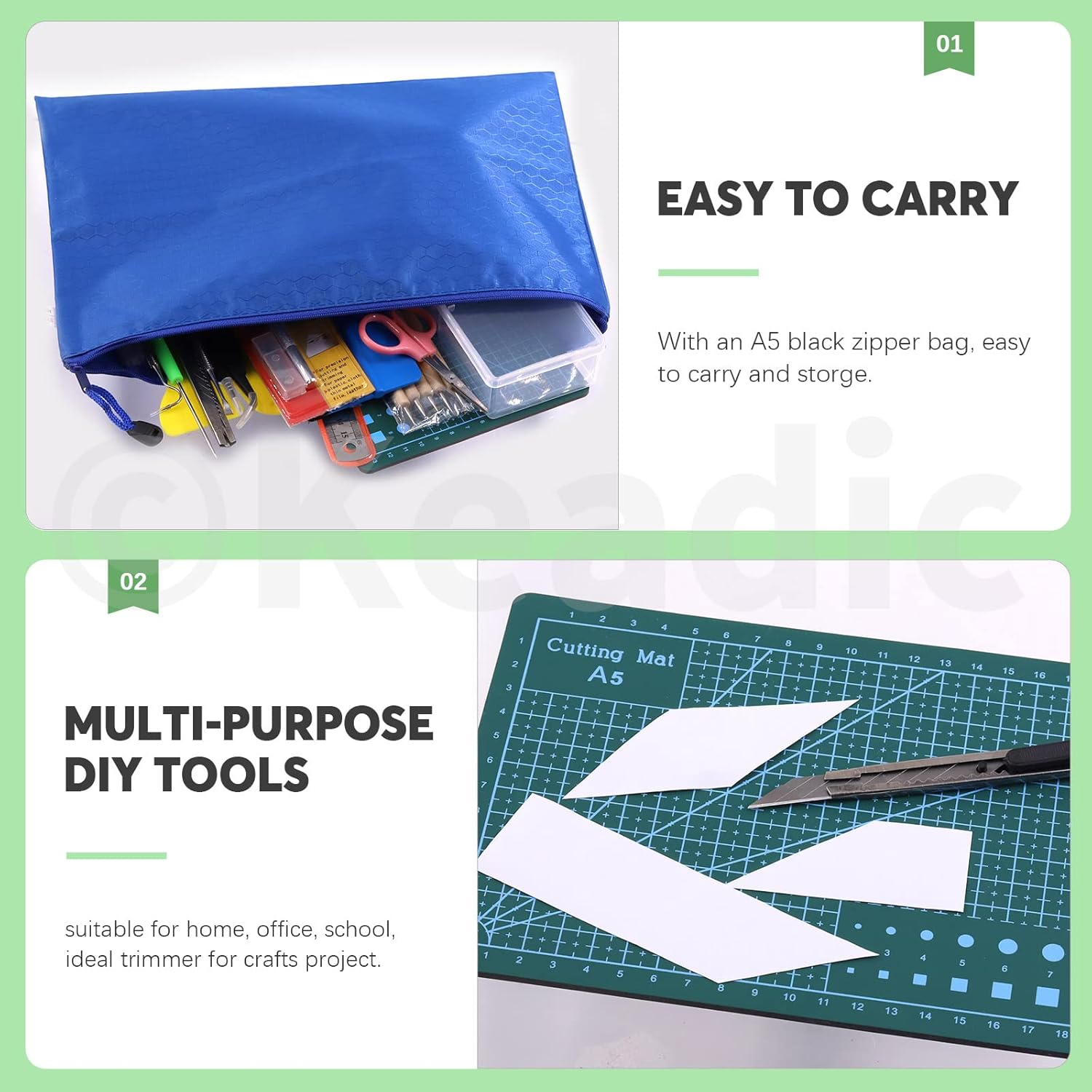 Keadic 31Pcs Professional Model Tools Compatible with Gundam Vinyl Weeding Tool Includes Paper Trimmer Cutting Board Utility Knife with Blades Hobby Building Tools Craft Set for Modeling Scrapbooking image number 1