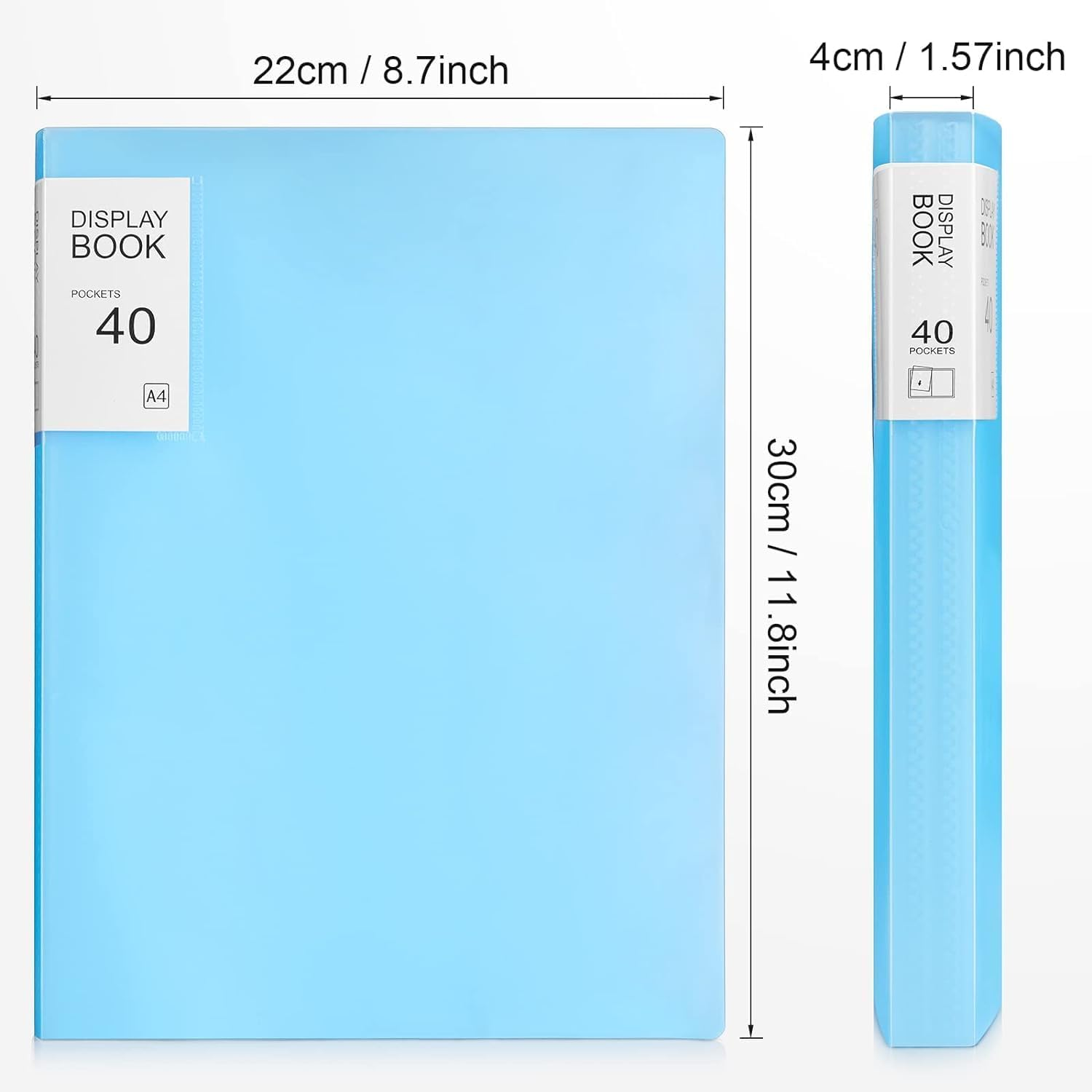 6 Pieces A4 Display Book Binder with Plastic Sleeves 40 Pockets, Binder Portfolio 30 * 22Cm Clear Sheet Protectors for Exhibition of Art Collections, Artwork, Photo, Document Supplies (Multicolor) image number 2