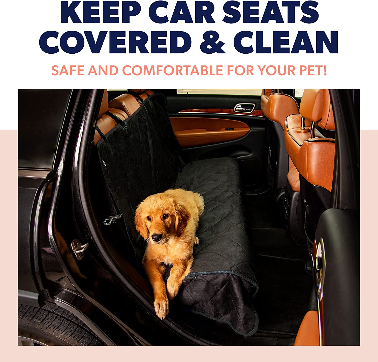 Active Pets Black Car Rear Seat Cover for Dogs, Durable Waterproof & Scratch Resistant Vehicle Backseat Protector, Nonslip Dog Accessory & Pet Protection for Back Seats, Machine Washable image number 2