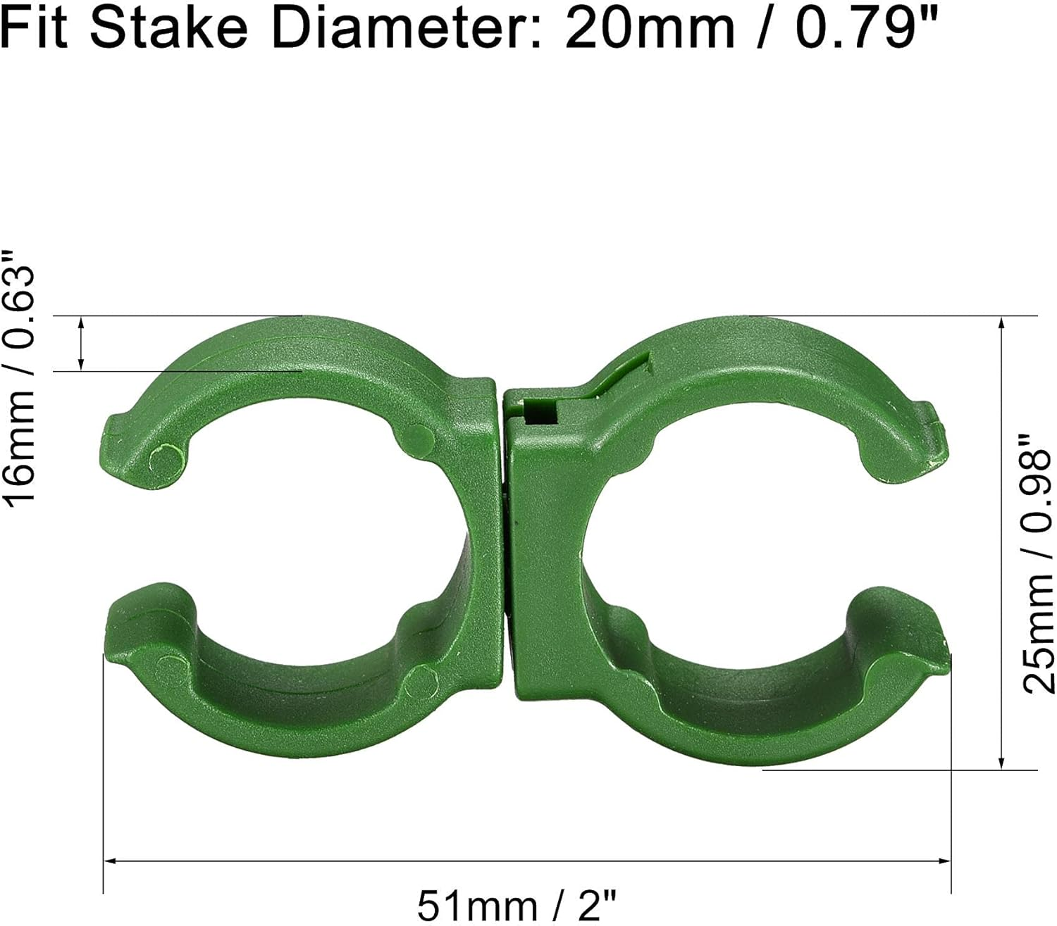 Uxcell Gardening Universal Clip, PP Plastic Rotatable Trellis Connector Bracket Parts for 20Mm Dia Plant Stakes 12Pcs