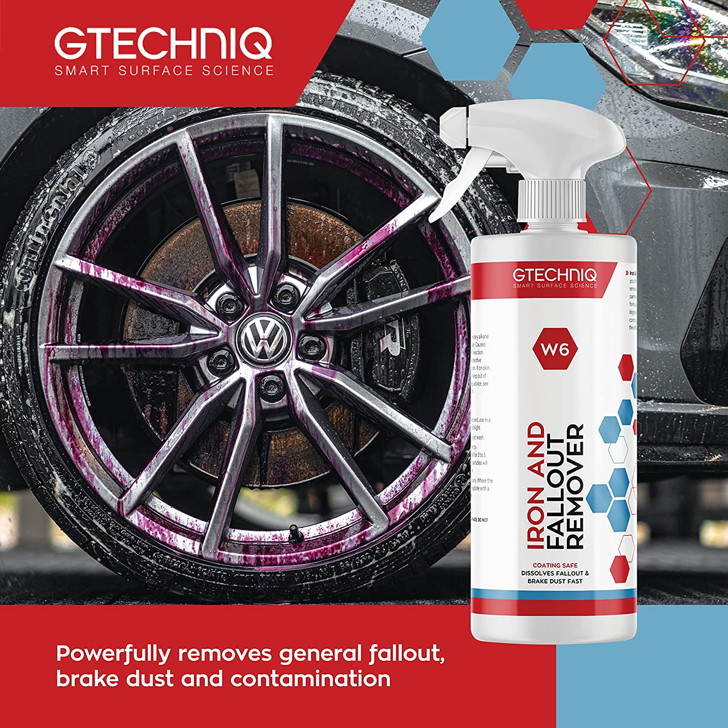 Gtechniq Iron Removing Wheel & Paint Cleaner, 500 Ml. Dissolves Fallout & Brake Dust Fast, Coating Safe. Helps Remove Damaging Contamination Found on Your Paintwork and Wheels. image number 5