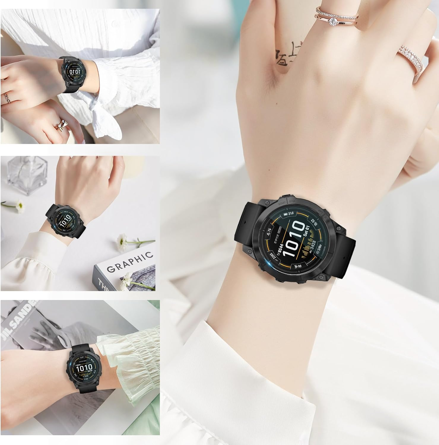 Diruite Pack of 4 Screen Protectors for Garmin Epix Pro 51 Mm Screen Protector, 9H Hardness HD Tempered Glass Anti-Scratch Screen Protector, 51 Mm image number 3