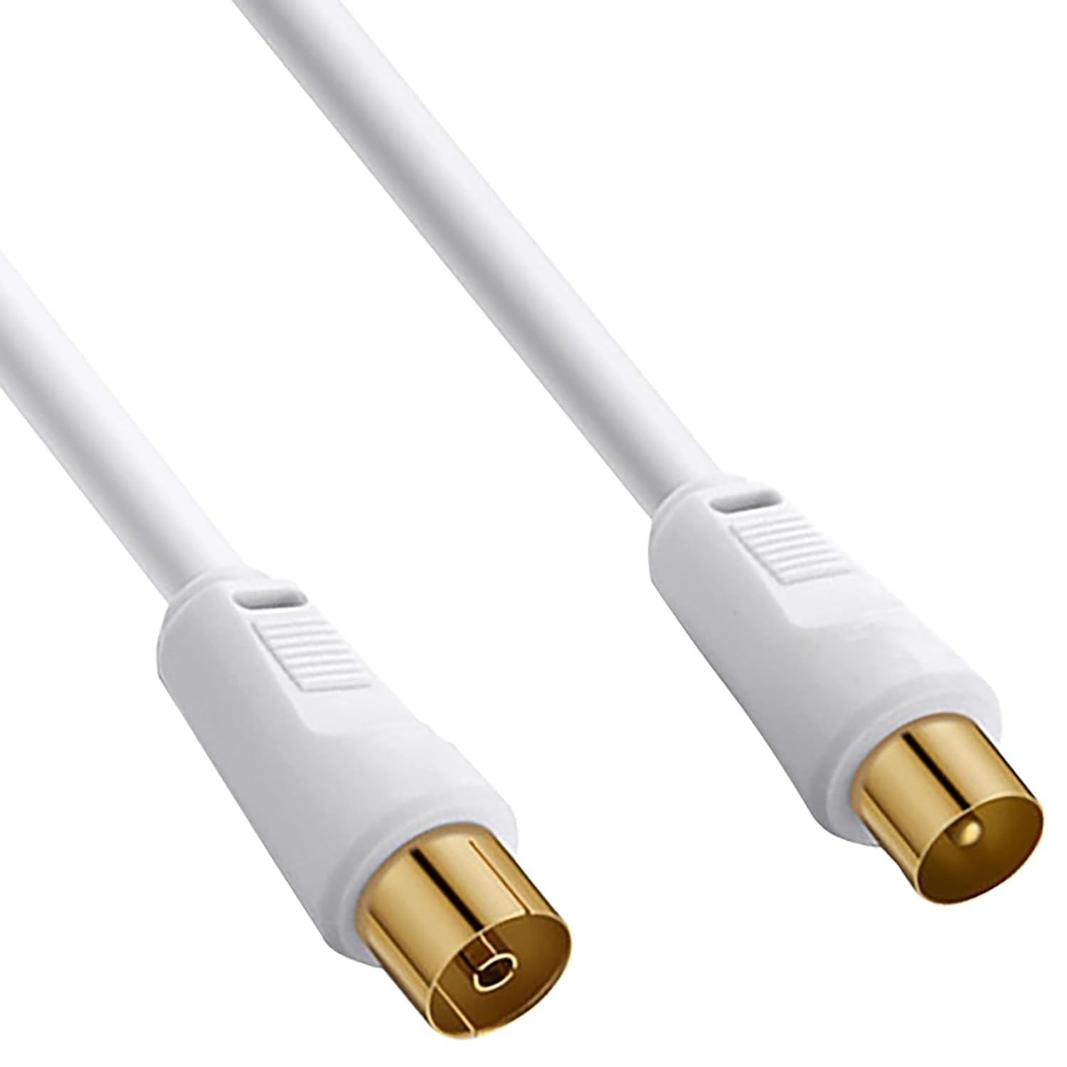 Tunghey TV Aerial Ariel Cable Coaxial Extension Lead Freesat Recorder Male to Female Plug for TV DVD VCR Sky Virgin, Tivo, TV Box, Satellite Antenna Splitter White (5M)