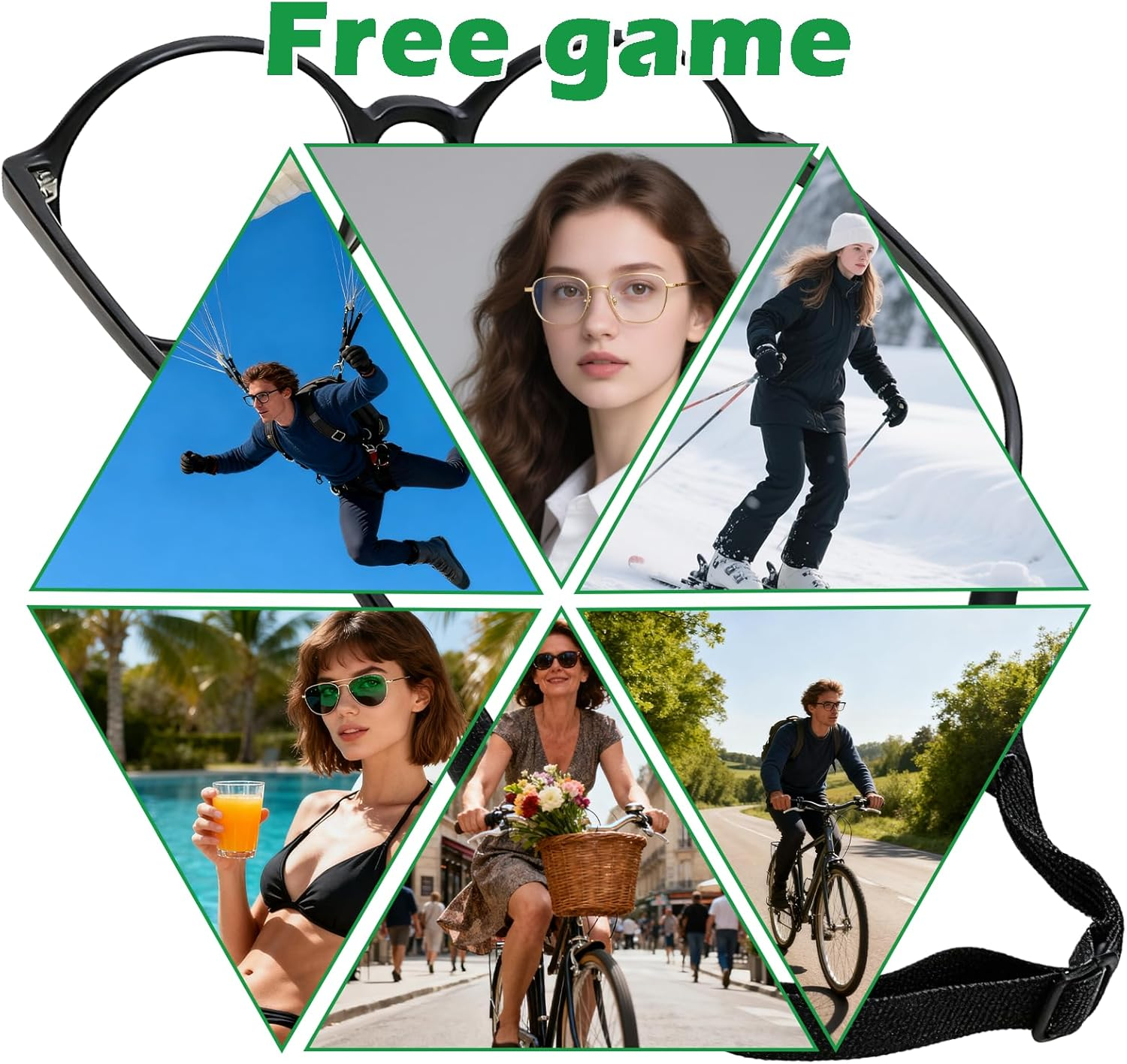 Jeyzuroa 5Pcs Sunglasses Strap Glasses Strap Adjustable Anti-Slip Eyeglass Holder Straps, Universal Fit for Men Women, for Sports & Daily Use, Fits All Frames (Reading/Sunglasses/Safety Goggles) image number 3