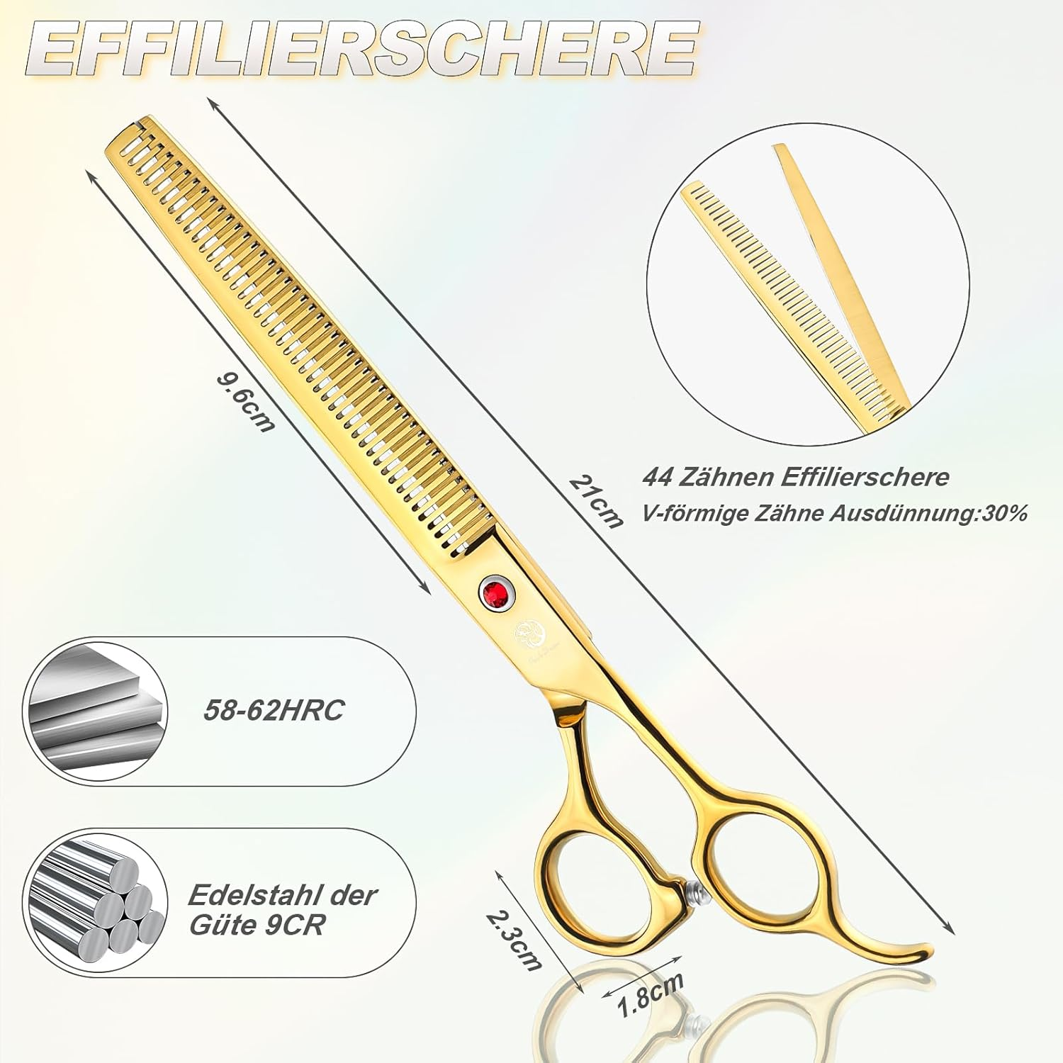 Purple Dragon 8 Inch Dog Scissors Set Professional 3-In-1 Fur Scissors Set for Dogs &ndash; Golden Dog Scissors Set Straight, Serrated and Curved Scissors Are Included for Dogs for Cats and Other Animals image number 4