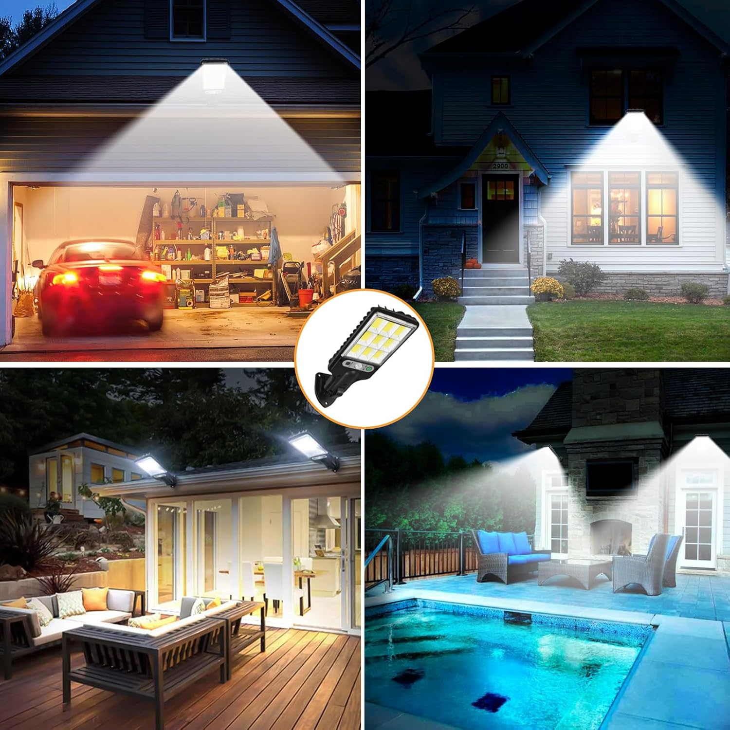 Solar Street Lights, Waterproof - Wide Angle Solar Street Lamp Outdoor with Motion Sensor, 108 Leds Solar Wall Light for Garden, Street, Deck, Yard, Garage Solar Flood Light (1 Pack)