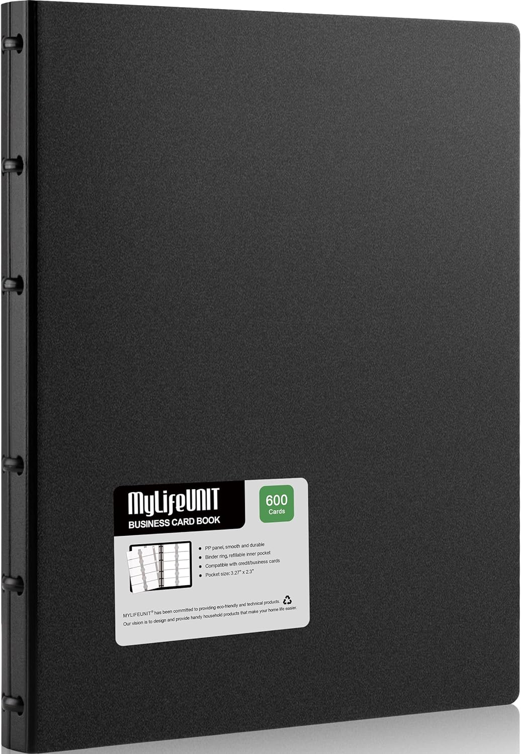 Mylifeunit Business Card Holder, Business Card Holder, 600 Business Card Capacity, Credit Card Book, File Storage (Gray)