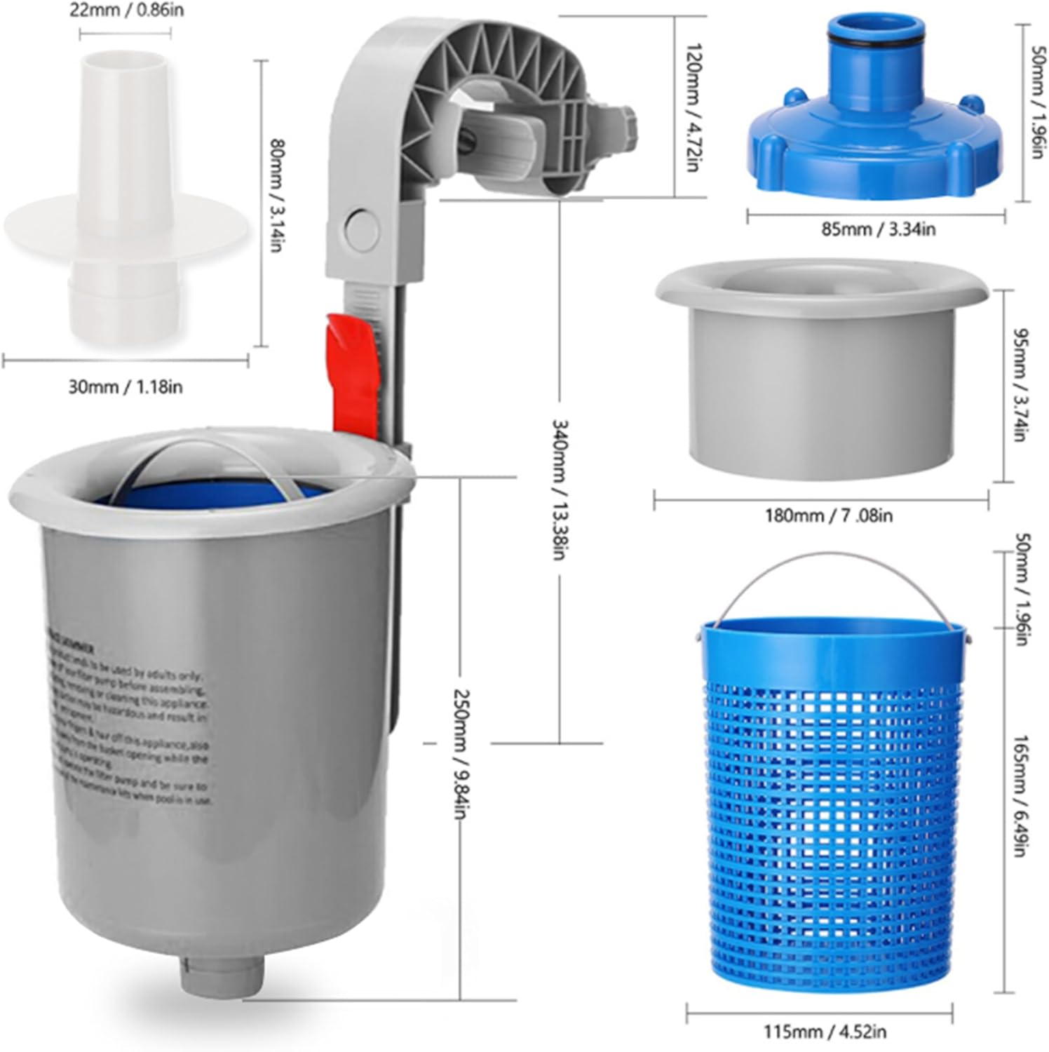 10 Socks Pool Skimmer for Intex Pools - Floating Surface Basket,Above Ground Pool Cleaner for Leaves/Debris Removal image number 1
