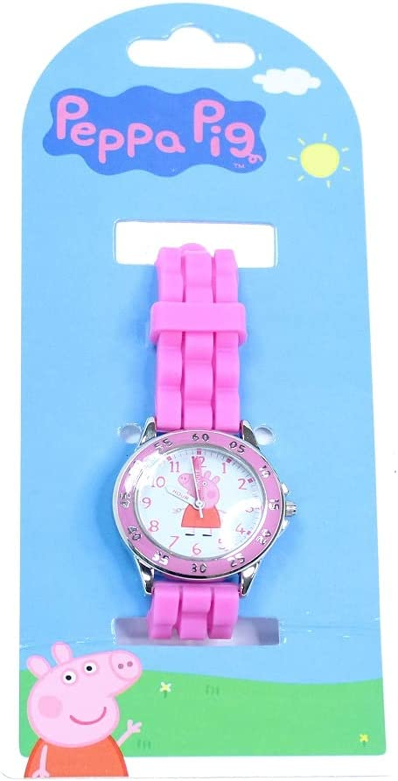 Peppa Pig Kids' PPG9000 Analog Display Japanese Quartz Pink Watch, Pink Analog, Japanese image number 1