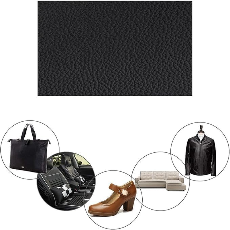 Leather Repair Patches 3.9&times;7.87 Inch 6 Pieces for Sofa, Couch, Car Seat, Cabinet, Bag Anti-Scratch Patches First Aid Patches Repair Leather Black image number 5