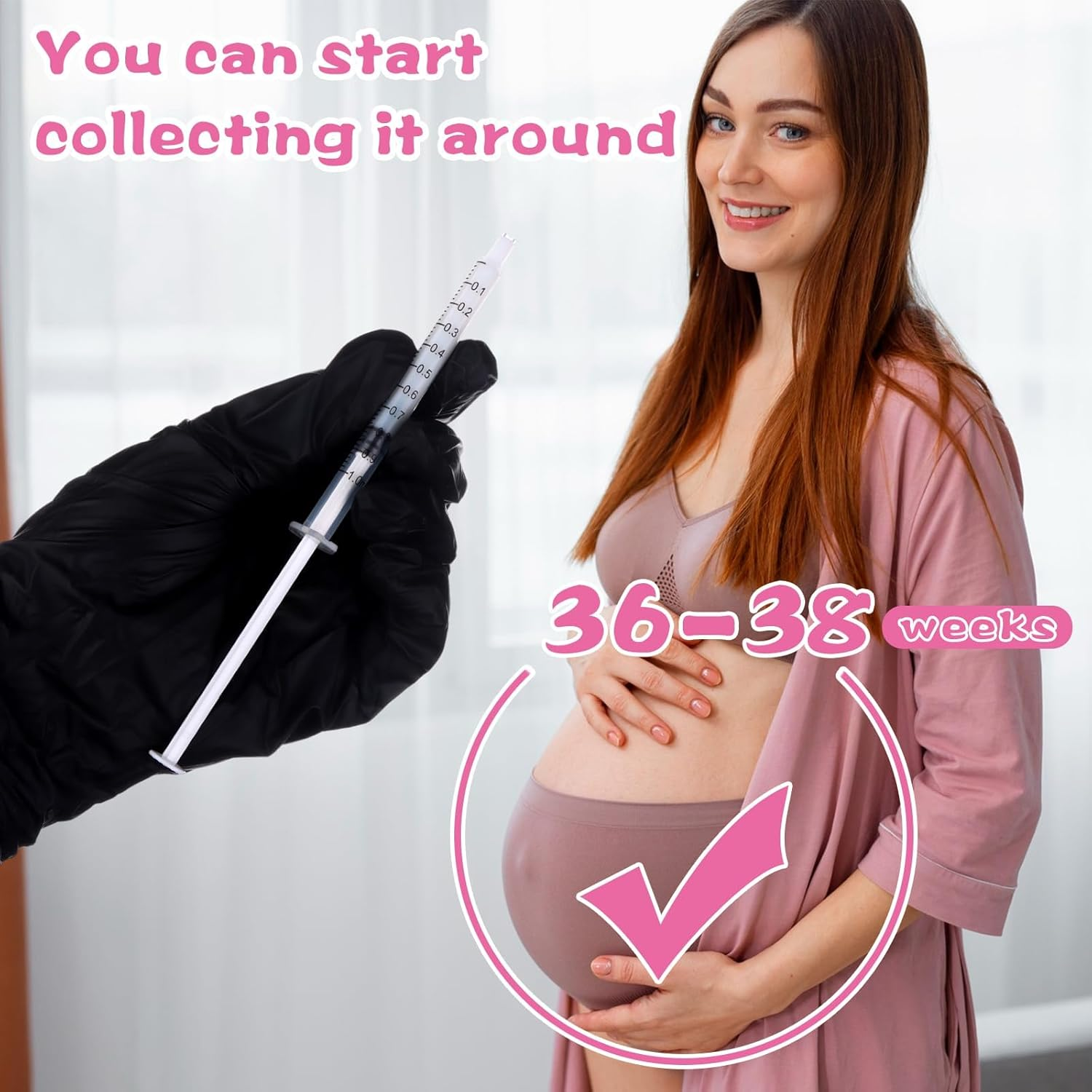 Colostrum Collection Kit - 50Pcs 1Ml Syringes with 4 Measuring Cups & Labels | Bpa-Free Breast Milk Collector for Harvesting & Storage | Essential for Antenatal Expressing & Breastfeeding image number 1