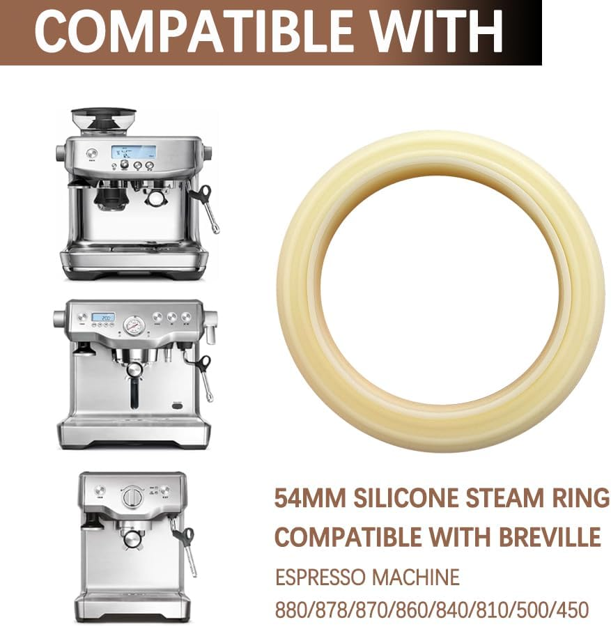 1Pack Group Head Seal Gasket Replacement, 54Mm Silicone Stream Ring Part Compatible with Breville Espresso Machine 870/878/860/840/810/500/450 Coffee Grouphead Seal Accessores image number 1