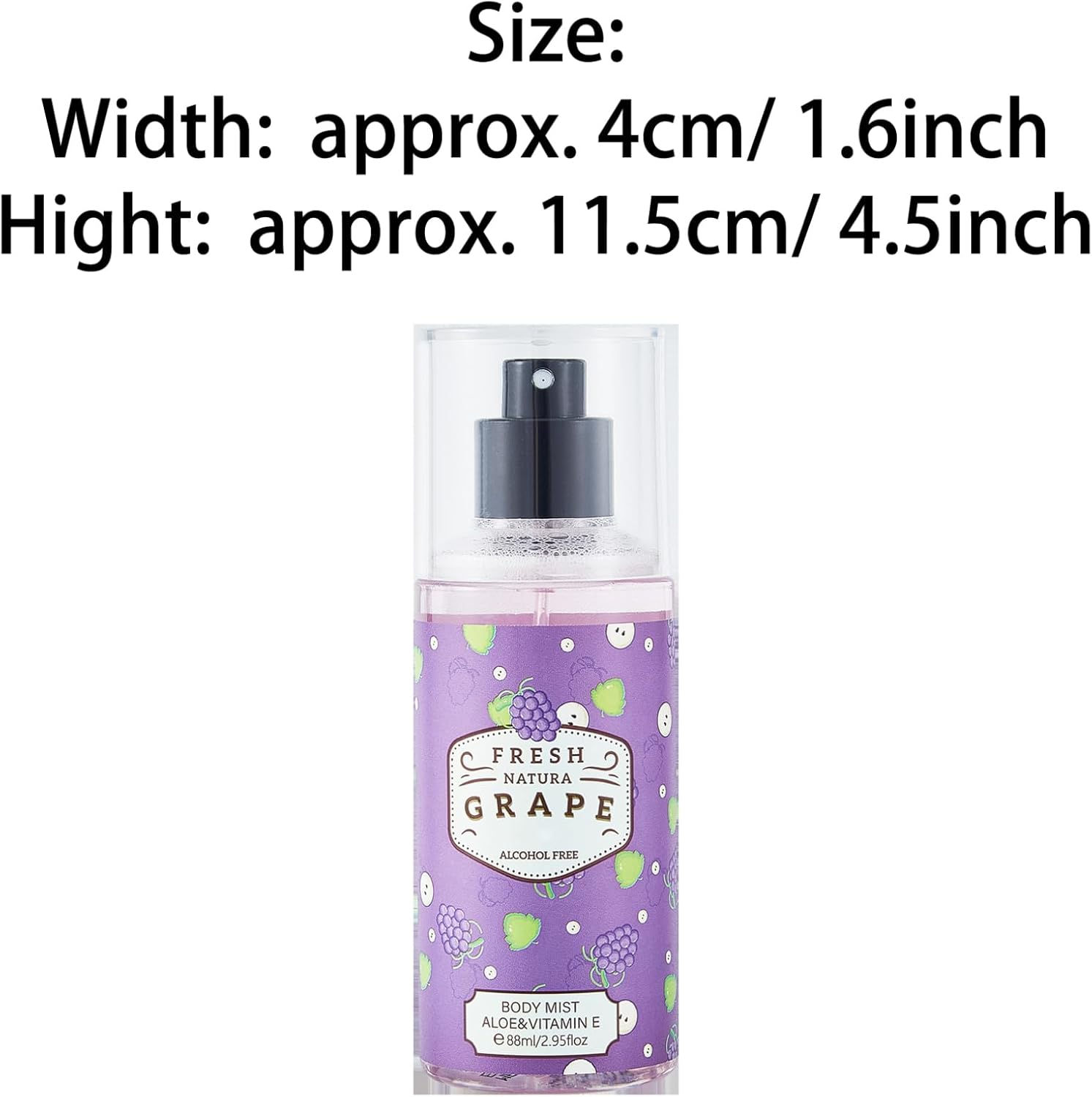 Iiniim Grape Hami Melon Scented Body Mist 88Ml Alcohol Free Perfume Spray for Women Men Light Refreshing Fragrance Long Lasting Fresh Grape One Size image number 2