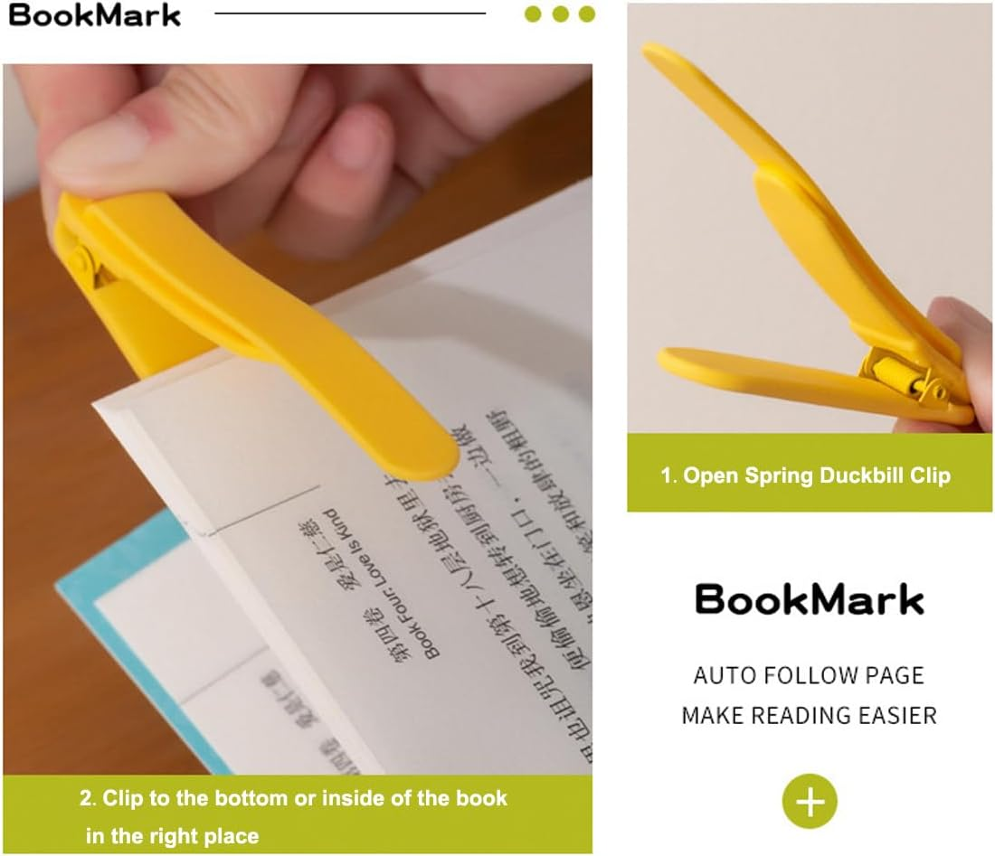 YC-GREHUN 3Pcs Silicone Automatic Bookmarks, Book Marks Gifts for Reading Women, Men, Kids, Book Lovers, Readers, Unique Cute Book Accessories, Stay in Place and Follow as You Read image number 5