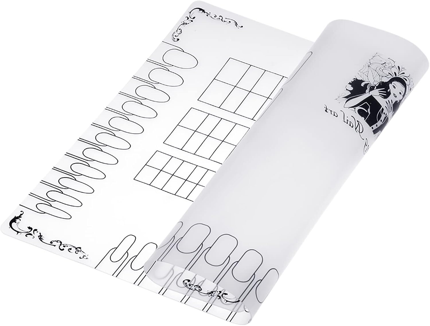 Xinyee Nail Art Manicure Silicone Mat Foldable Washable Soft Table Cover Pad for Stamping Reverse Stamp Mat Nail Practice Workspace Design Plate image number 6