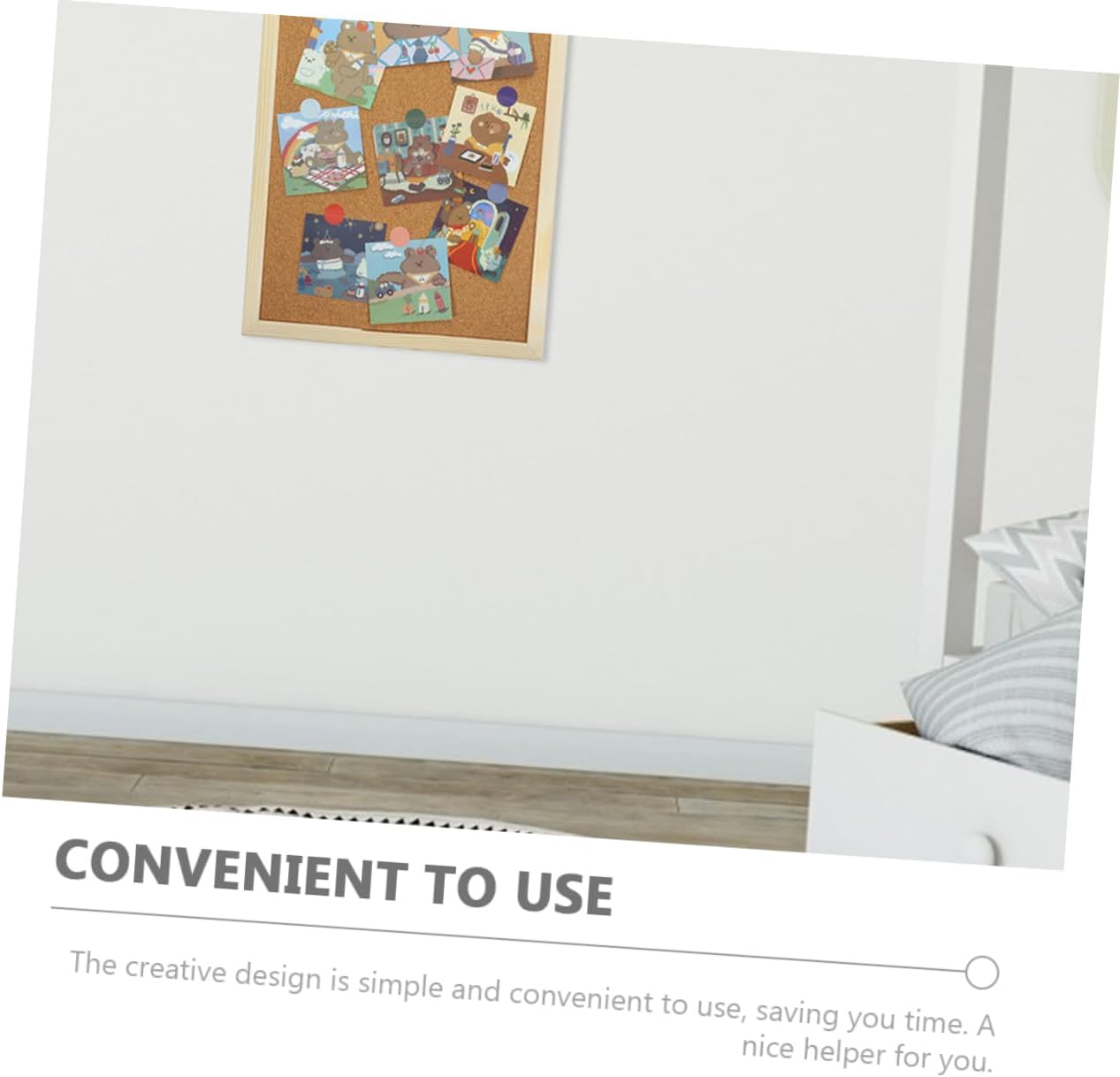 Tofficu Thumbtack Board Cork Board Wall for Household Office Decor Bulletin Memo Message Cork image number 5