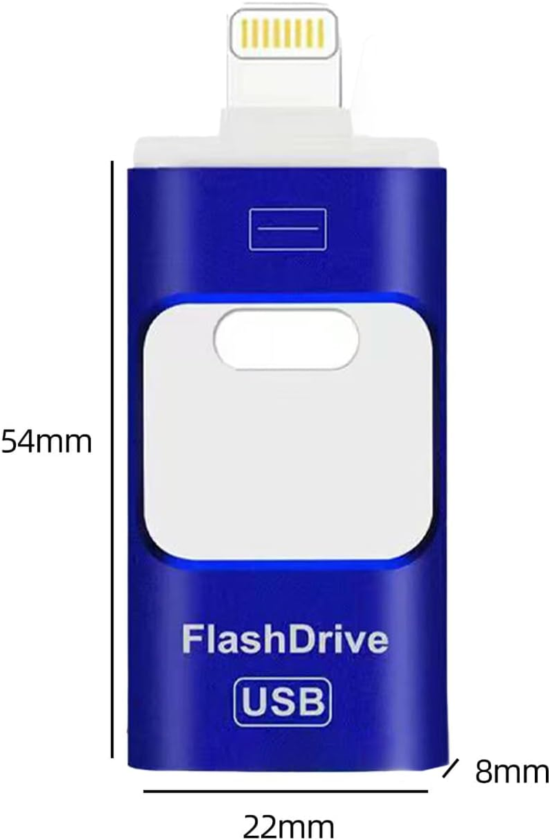 2TB USB Drives,High Speed 4-Ni-1Usb Flash Drives, USB Stick,Usb Stick External Storage for Iphone/Pc/Ipad/Android/More Devices for Photos and Videos Transfer Storage Backup.(Blue) image number 4
