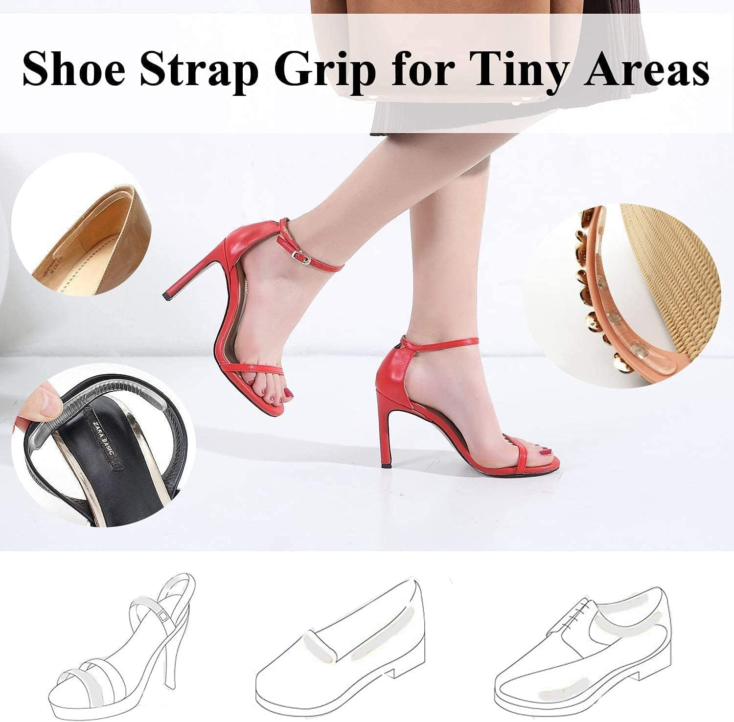 Shoe Insert Comfort Kit, Clear Heel Grips, Cushion Pads and Liners for Loose Fitting Shoes image number 1