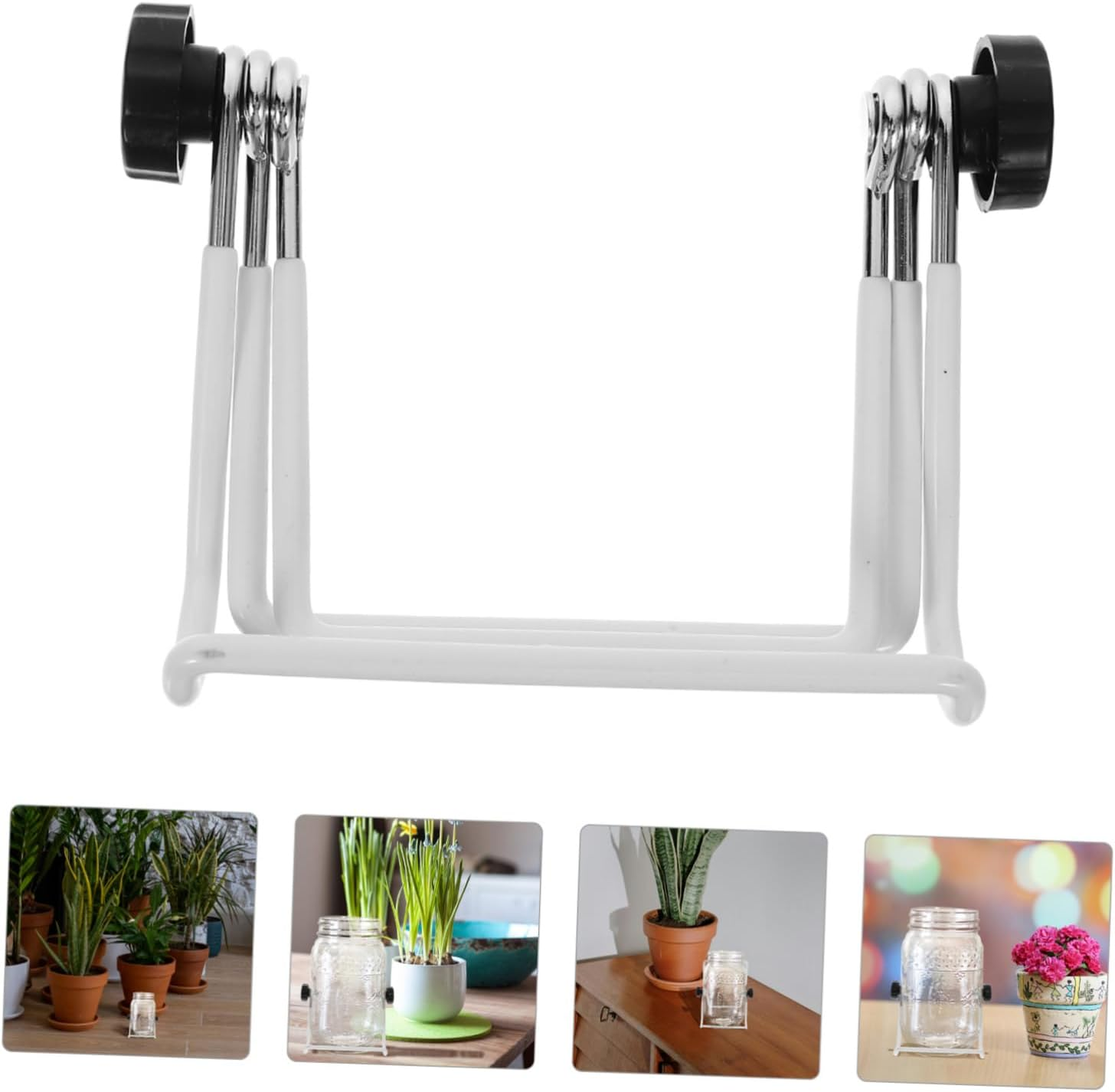GOOHOCHY 2Pcs Stainless Steel Sprouting Jar Stand Foldable Jar Holder Portable Desktop Sprouting Frame Rack for Seed Germination and Home Gardening image number 4