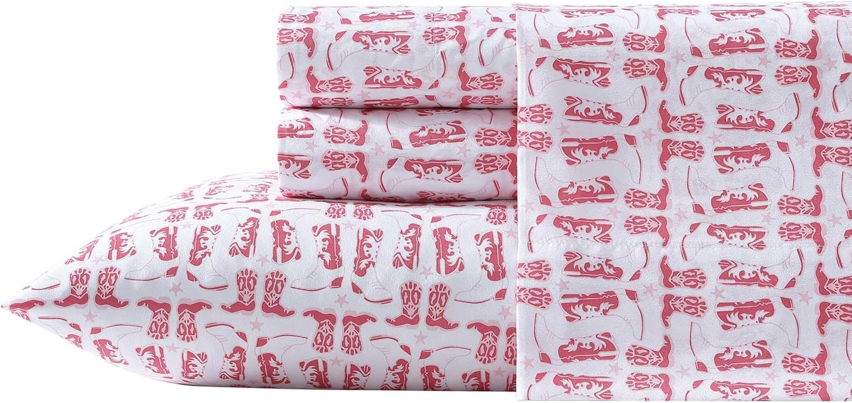 Wrangler - Queen Sheet Set, Super Soft Bedding Set, Cozy Home Decor, Oeko-Tex Certified (Knockin Boots Pink, Queen) image number 2
