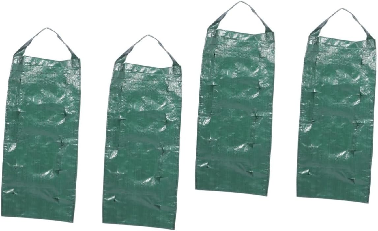 SUPVOX 4Pcs Hanging Strawberry Planter Wall Mount Garden Grow Bag Upside down Planter Vegetable Planting Bags for Patio Balcony image number 3