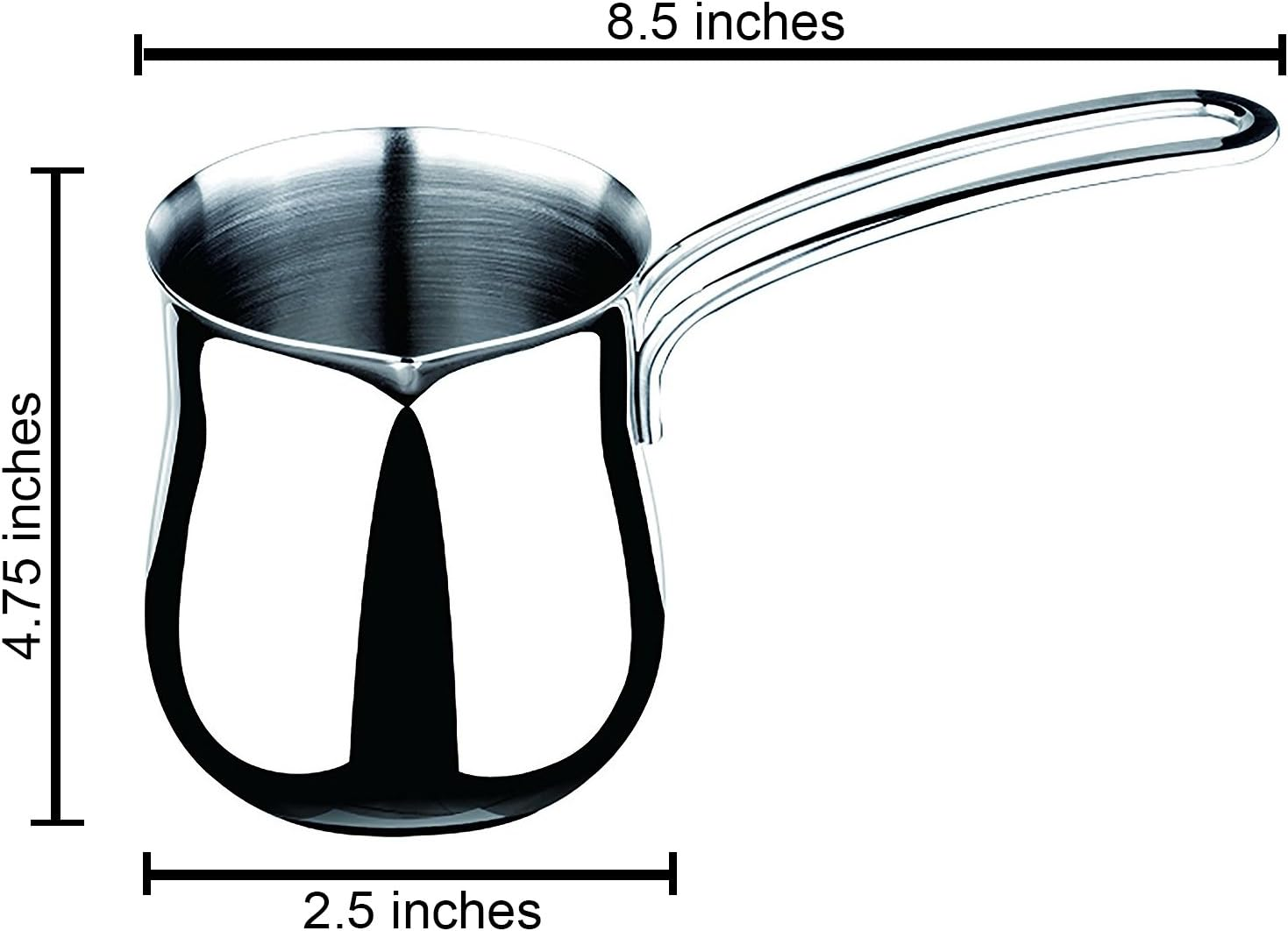 Cuisinox Stainless Steel Turkish Cezve Coffee Pot, 12 Oz image number 2