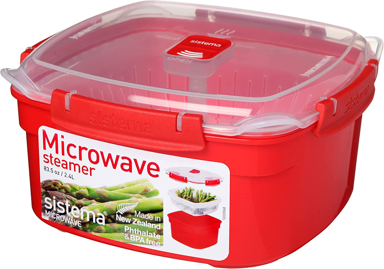 Sistema Microwave 3.2L Large Microwave Steamer, Red image number 5