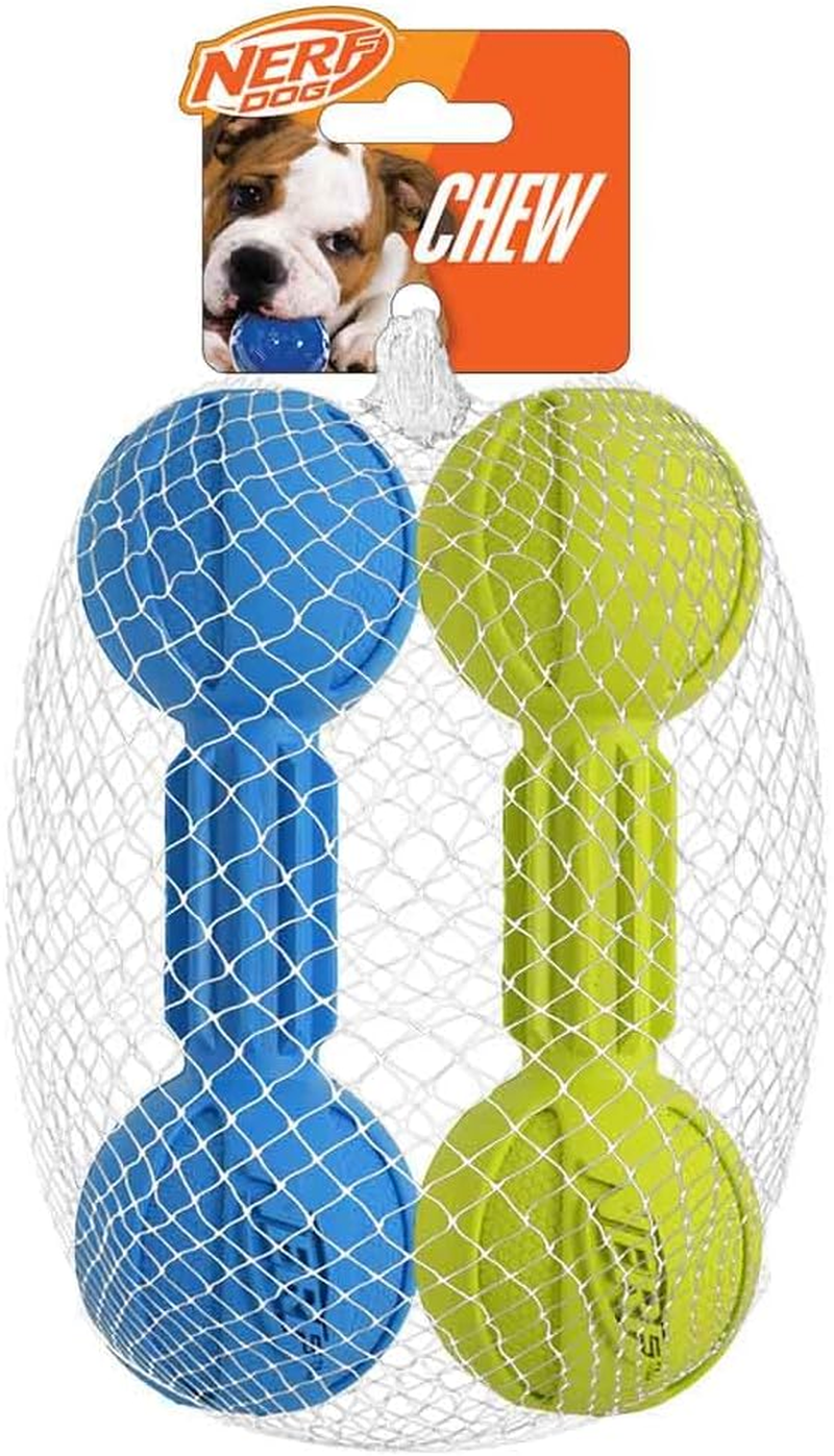 Nerf Dog Barbell Chew Dog Toy, Large, Red Medium