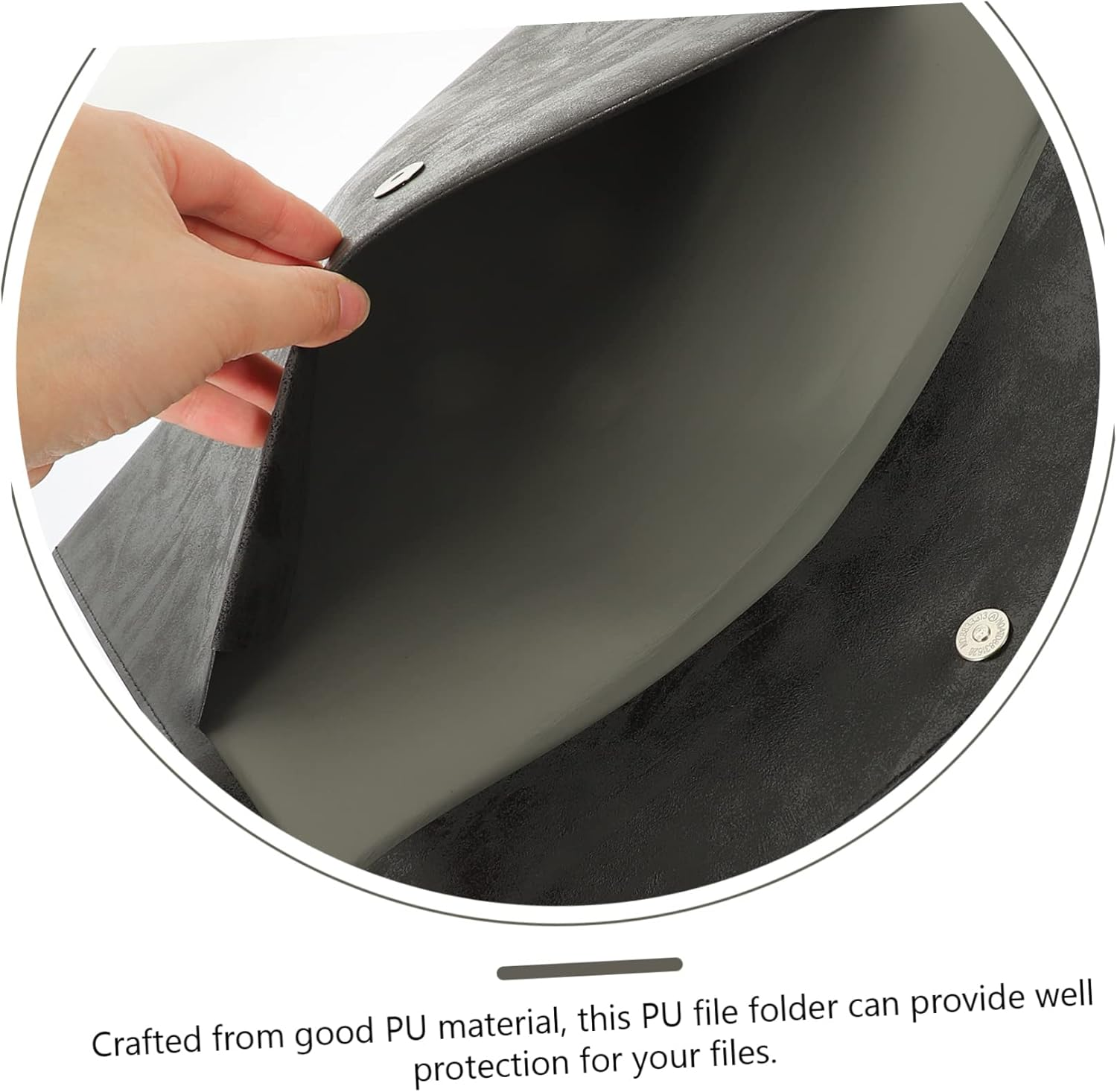 Pu File Folder A4 Business Document Organizer Large Capacity Pu Document Holder Snap Closure Office Supply File Organizer for Work and School