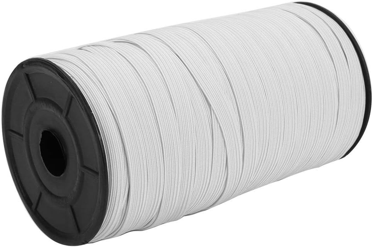 Elastic Band Accessory 100Yard Clothing Accessories Rubber for Band Knitted High Elastic 8Mm Decoration Decorative Attire Accessories Elastic Bands (White)