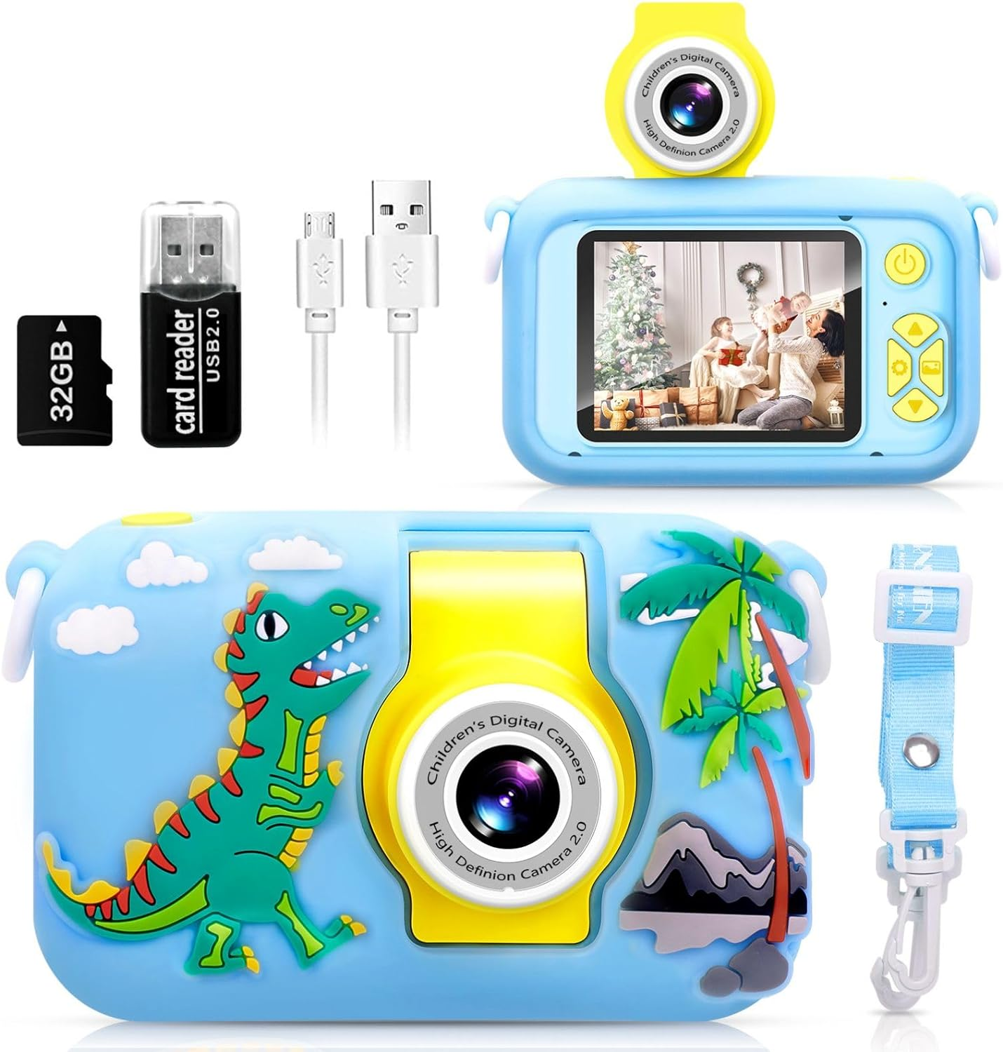 ARNSSIEN Kids Camera Toy for 3 4 5 6 7 8 9 10 11 12 Year Old Girls/Boys,Kids Digital Camera for Toddler with 180&deg;Flip Lens&2.4In IPS Screen,Birthday Festival Present Toy for Girls/Boys,32 GB Card,X101