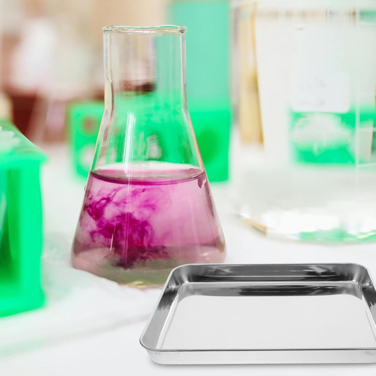 Iplusmile Stainless Steel Tray for Medical Instruments, Flat Tray Medical Storage Tray Tattoo Tool Storage Plate Platter for Medical Instruments image number 6