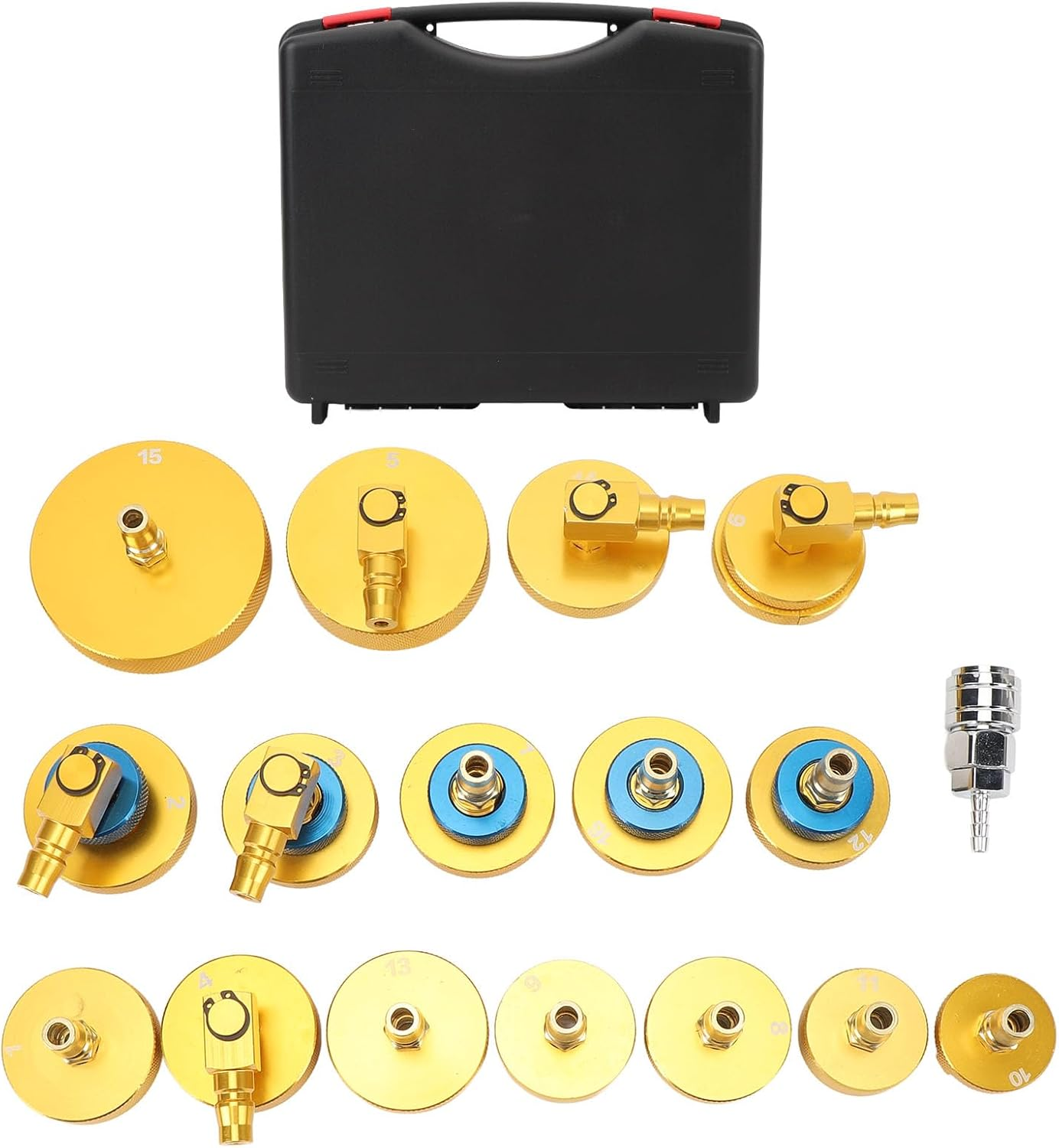 Master Cylinder Bleeder Tool Kit, Aluminum Rubber Ring Brake Fluid Bleeder Adapter Kit for Vehicles Brake Fluid Bleeding or Refilling image number 4