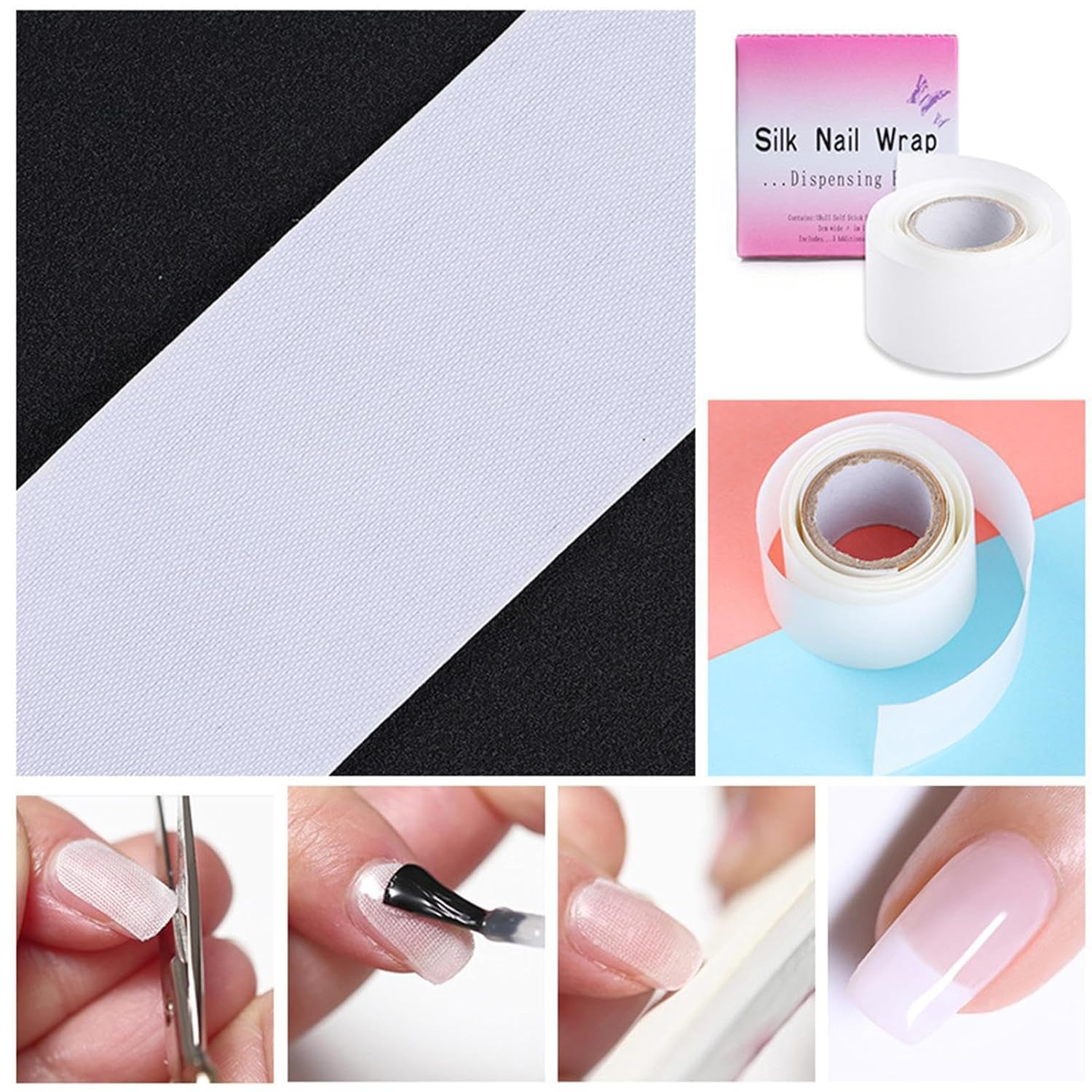 Nail Wrap - Nail Repair Silk Wrap | anti Damage Nail Artt Tool, Adhessive Nail Strengthening Wrapp, Excellent Quality Nail Artt Wrap, Silk Nail Wrap for Home Use and Salon image number 3