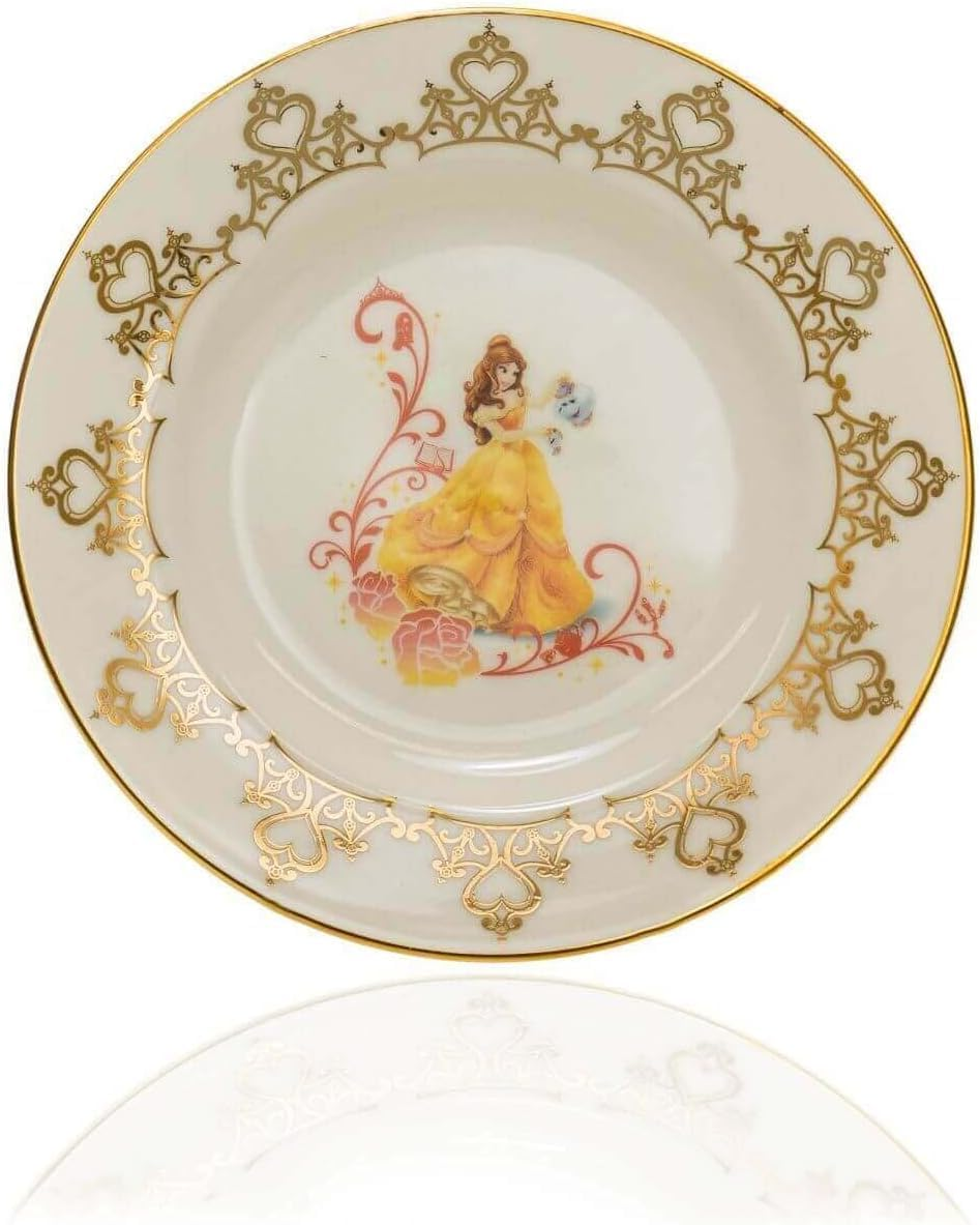 The English Ladies Co Beauty and the Beast Disney Princess Ceramic Tea Ware Plate, 6-Inch Diameter image number 2