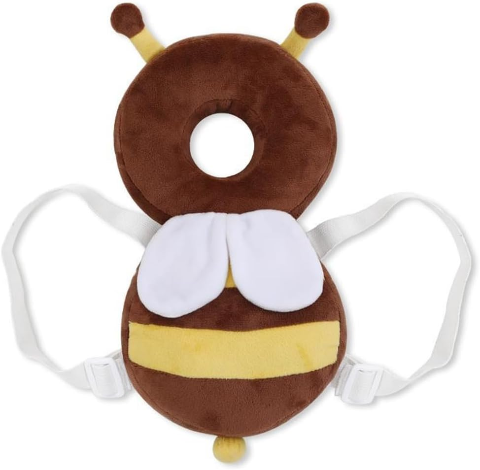 Little Bee anti Falling Pillow Head Protector Cushion, with Horizontal Band Walking Head Protection Safety Pads, Adjustable Lint Cushion Backpack for Falling Crawling and Walking anti Fall Pillow