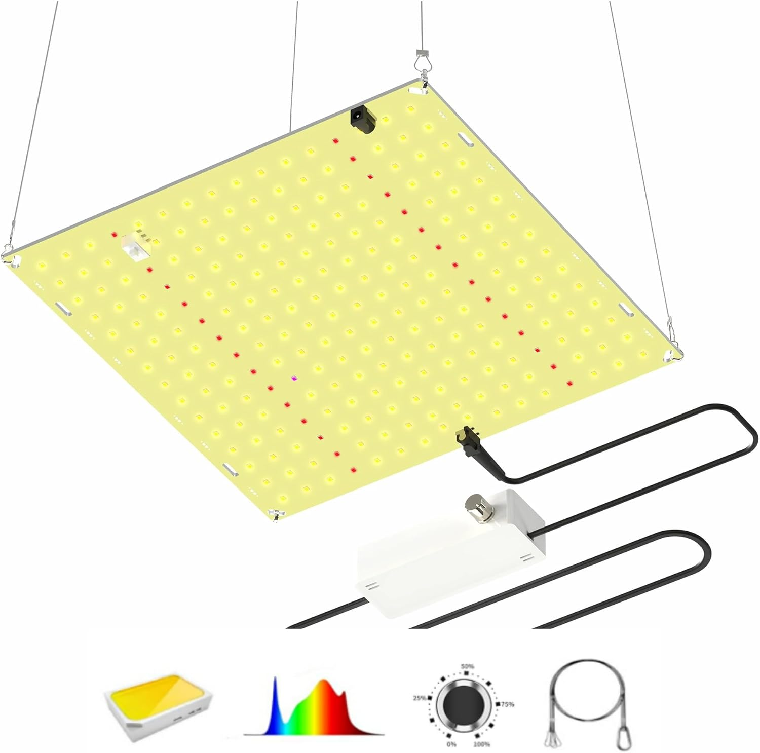 Led Grow Light 600W with 225PCS LM281B+ Diodes Full Spectrum Dimmable Lights for Indoor Plants Greenhouse Veg Bloom Light Hydroponic Grow Lamp in 2X2 Grow Tent image number 2