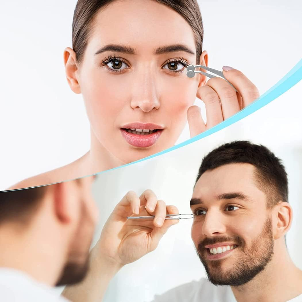 Round Head Eyelid Tarsal Gland Tweezer, 1Pc Stainless Steel Meibomian Gland Expressor, Meibomian Gland Forceps Eyelid Gland Care Tweezer for for Dry Eye image number 1